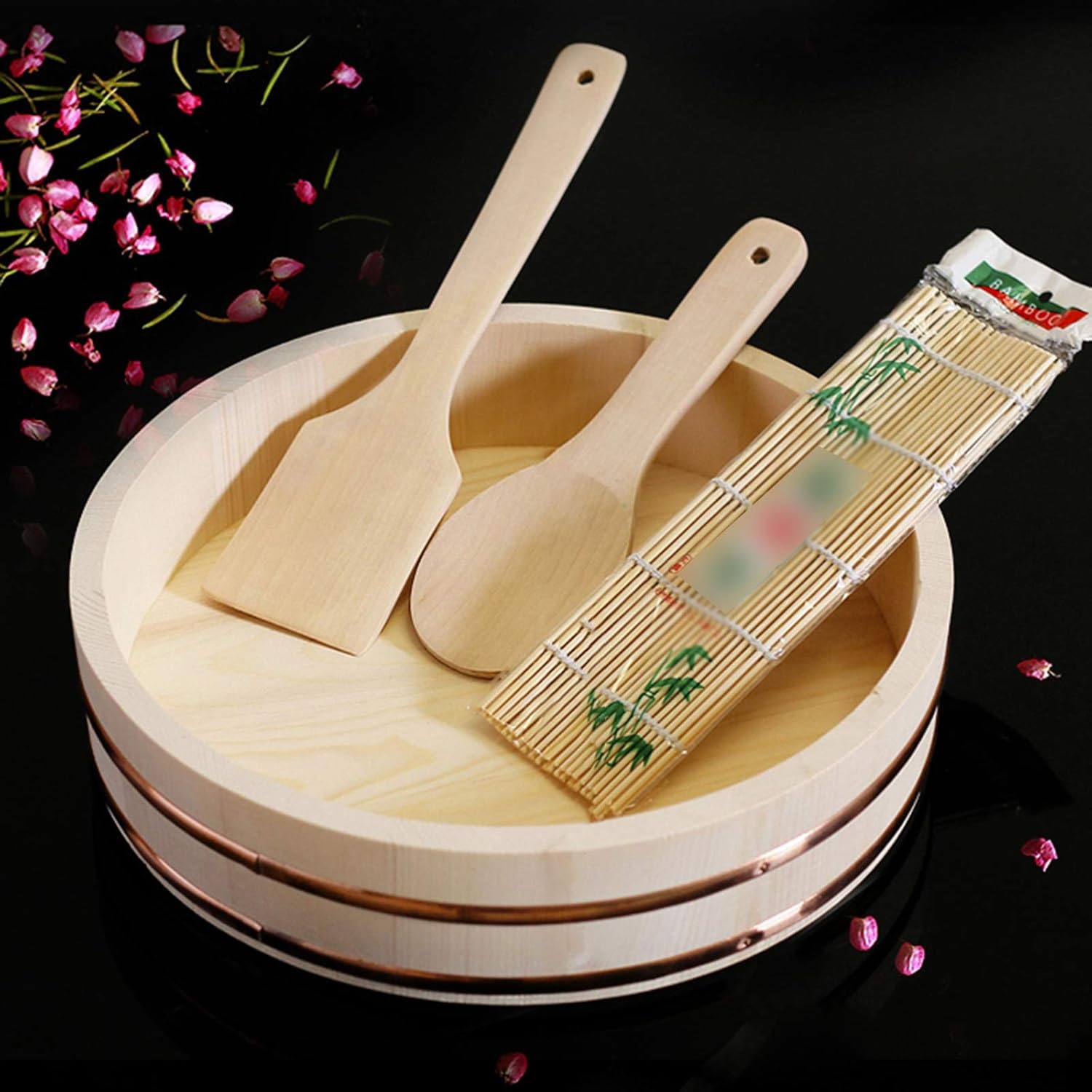 Japanese Wooden Sushi Rice Mixing Bowl, Sushi Rice Mixing Tub Sushi Accessory for Restaurant Home Kitchen,42 * 10cm (72 * 16cm)