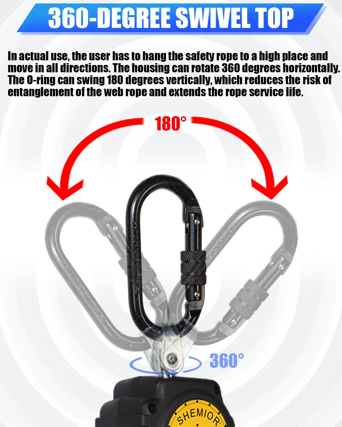 Swivel Self Retracting Lifeline - 6FT SRL -3