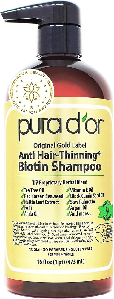 PURA D'OR Gold Label Anti-Thinning Biotin Shampoo