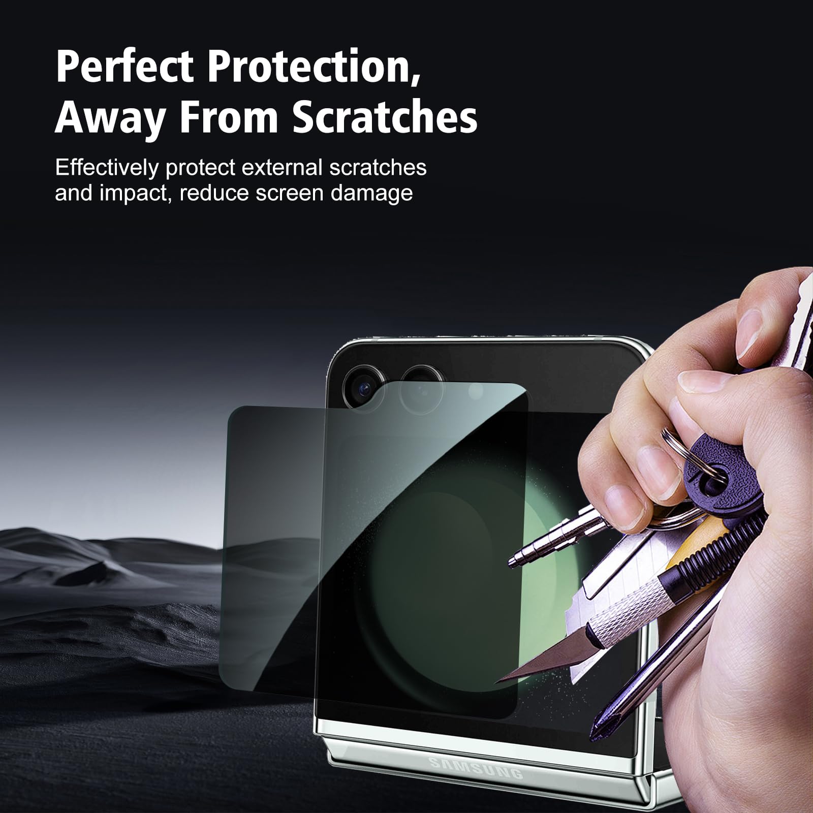 3-pak do Samsung Galaxy Z Flip 5 ochrona ekranu prywatności, folia ze szkła hartowanego o twardości 9H, odporna na zarysowania