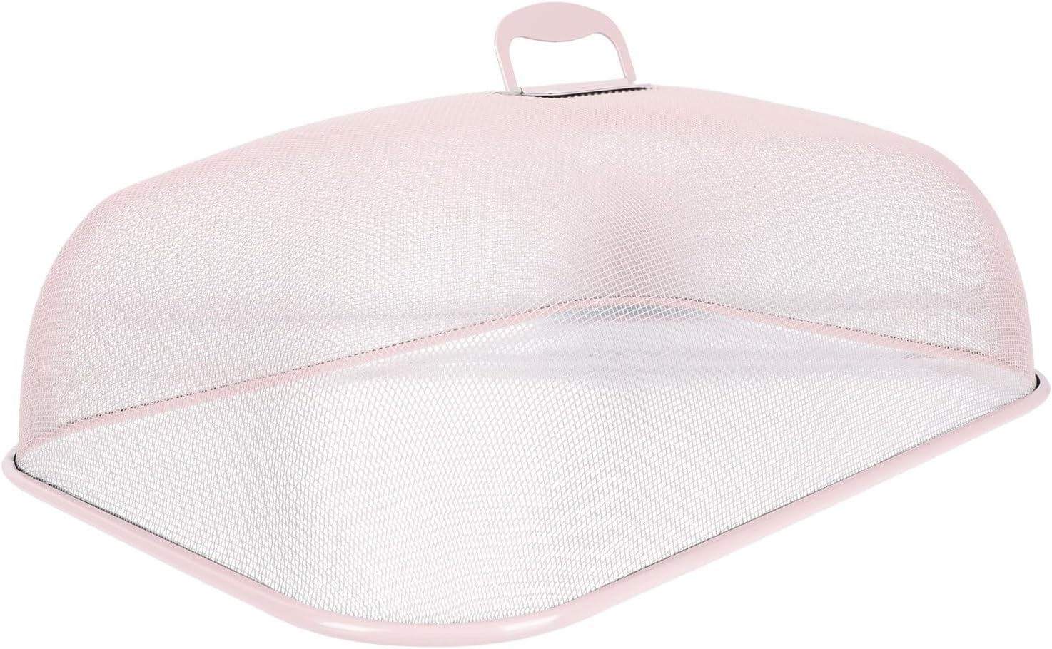 Large Pink Square Food Cover Mesh Tent Dustproof and Food Protective Cover for Dining Table for Outdoor Picnic and Home Use
