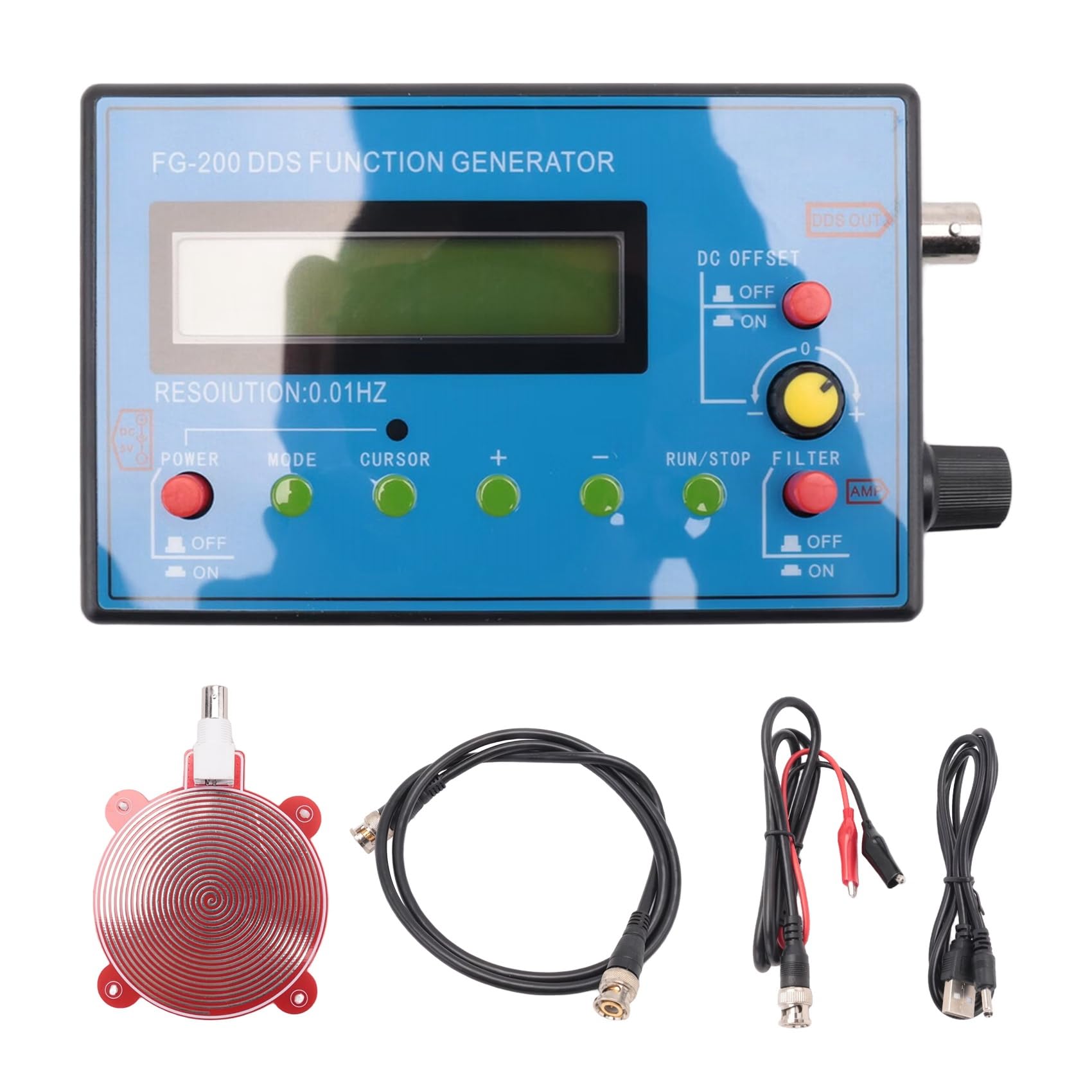 pofaa FG200 DDS Function Signal Generator Frequency Counter 0.01Hz - 500KHz Signal Source Module Sine+Square+ Waveform