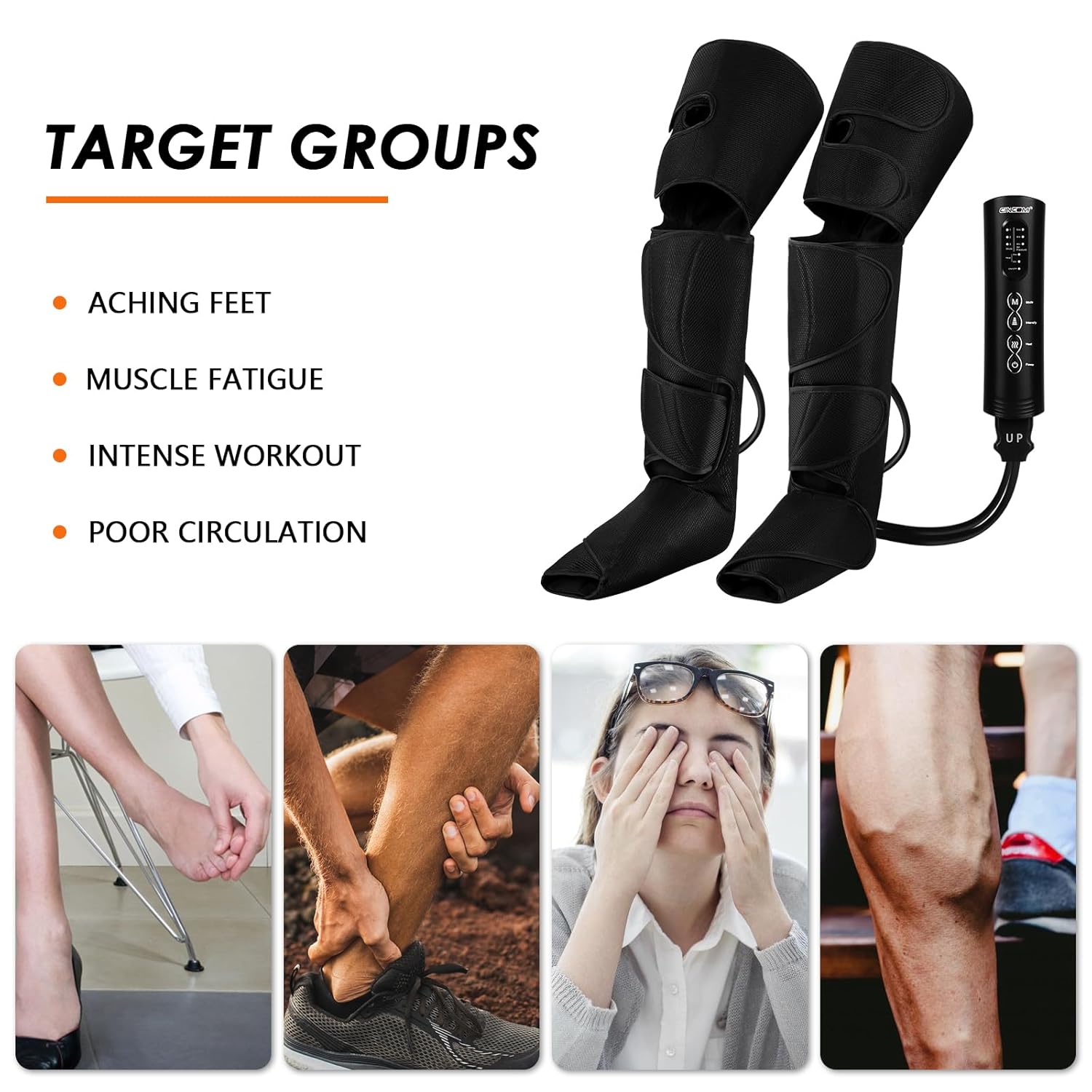 CINCOM Full Leg Massager with Heat for Circulation and Pain Relief - Air Compression Foot Calf Thigh Massager CINCOM Full Leg Massager with Heat for Circulation and Pain Relief - Air Compression Foot Calf Thigh Massager