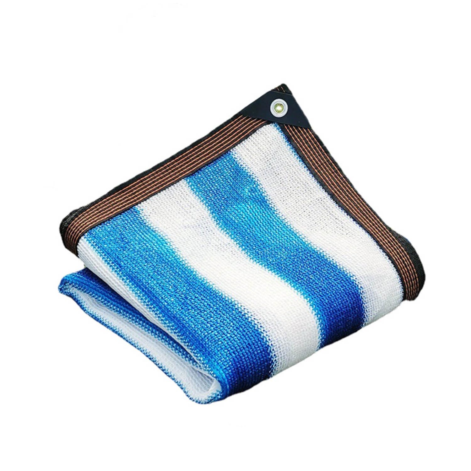 Filet d'ombrage bleu et blanc 5x15m avec protection UV pour le jardin et la pergola