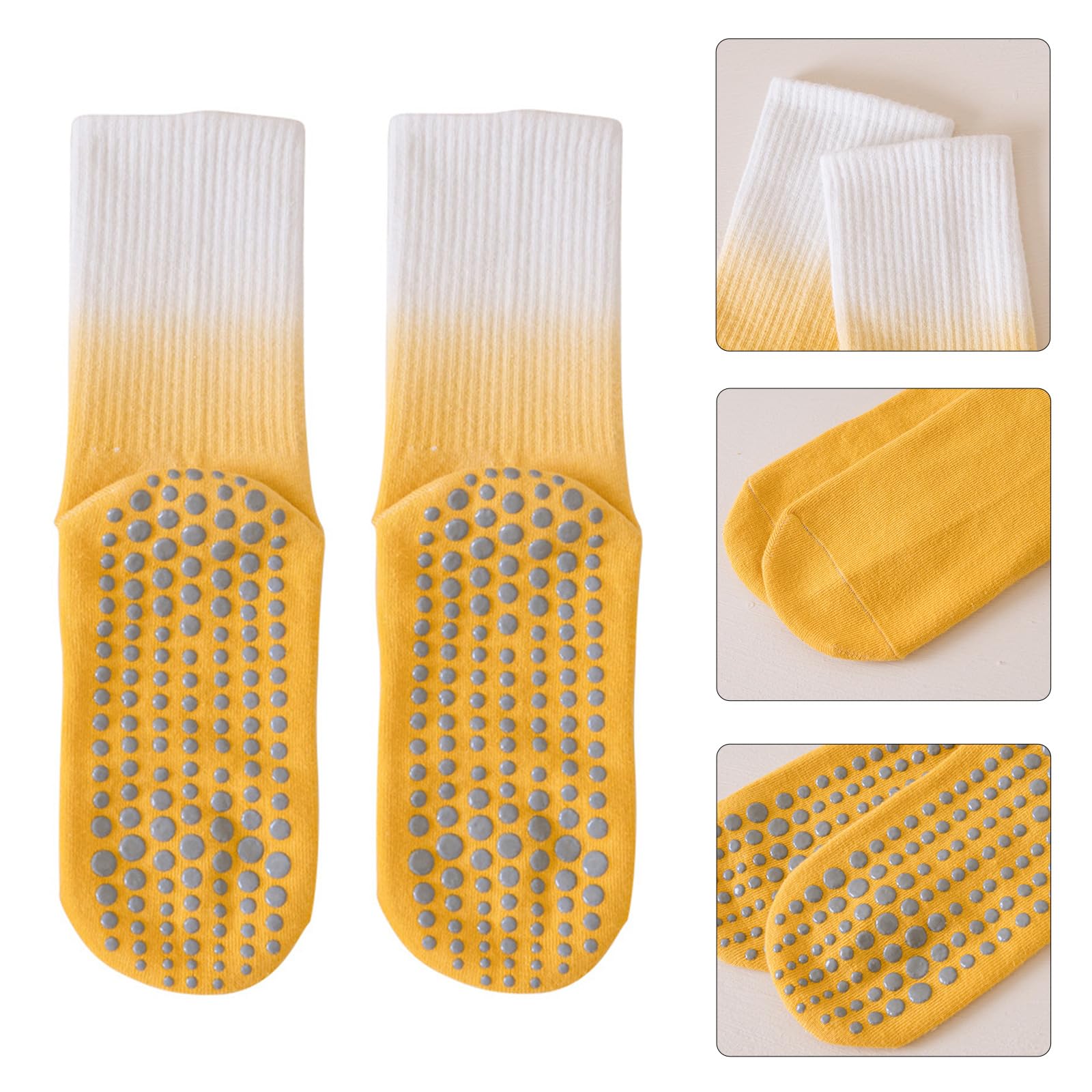 Dsgzkk Yoga Socks for Women Cotton Cushion Slip Grip Socks Gradients Slipper Socks Anti-Skid Pilates Socks Hospital Socks