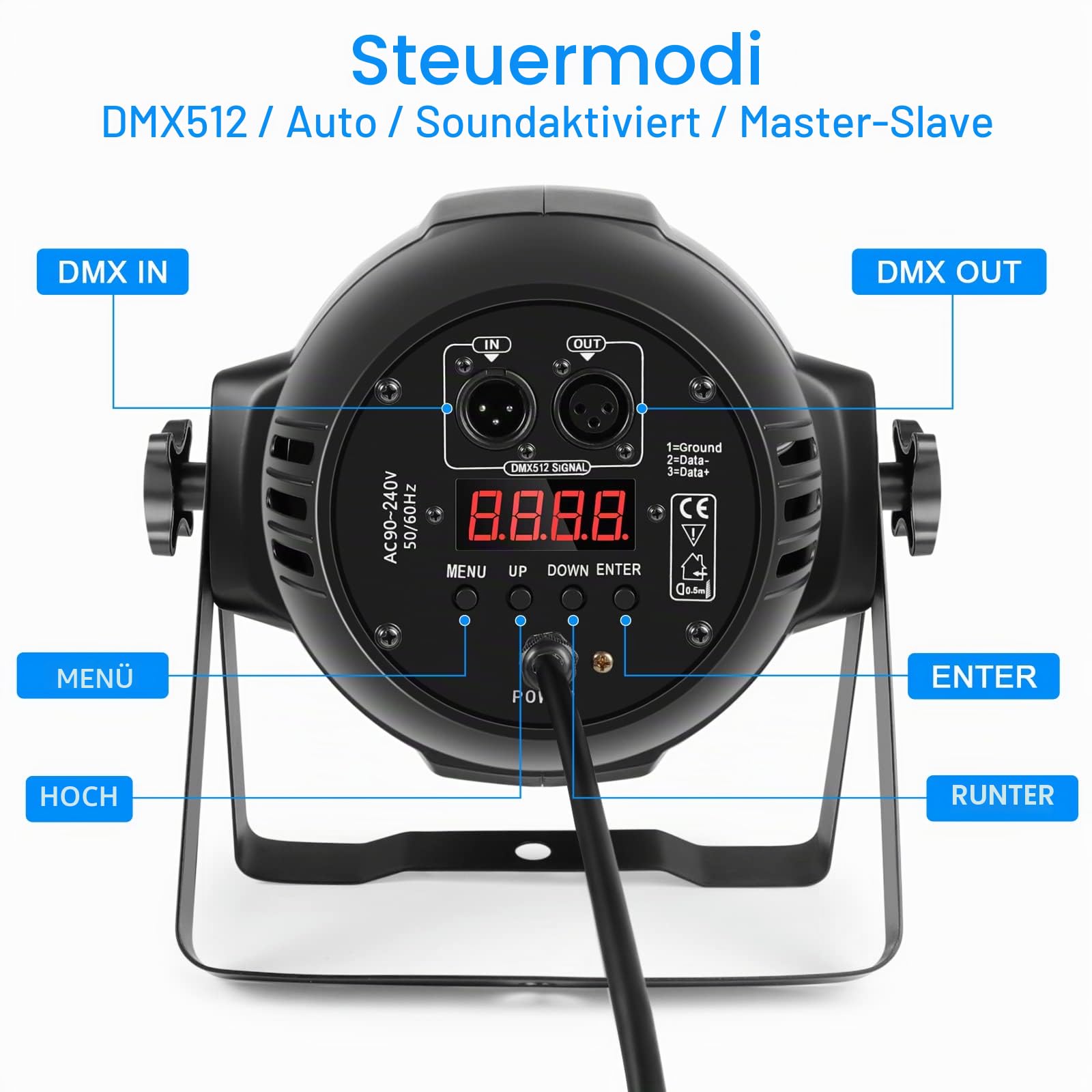 HOLDLAMP 18 LED Par Scheinwerfer, 200W LED Bühnenlicht 4 in 1 RGBW Bühnenbeleuchtung Scheinwerfer Par Strahler mit DMX 4/8CH für Party Disco Bar Familienfeiern Kirchen