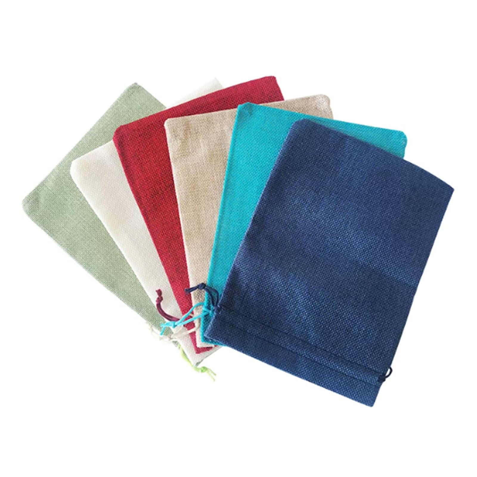 ttnmrc Montessori Mystery Sensory Drawstring Bags, Natural Linen Storage Pouches Fine Motor Skills Learning Accessories (6pcs)