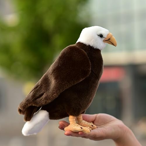 Miniatura 6 de Simulación Águila calva, animal de peluche, juguete de peluche, águila, muñeca. Hay alambre de aluminio en sus dos garras, que puede mantenerse de
