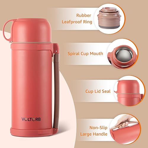 Miniatura 3 de Termo portátil de acero inoxidable de 64 onzas para automóvil, con popote y tapa de boca ancha, aislado al vacío, a prueba de fugas, contenedor de