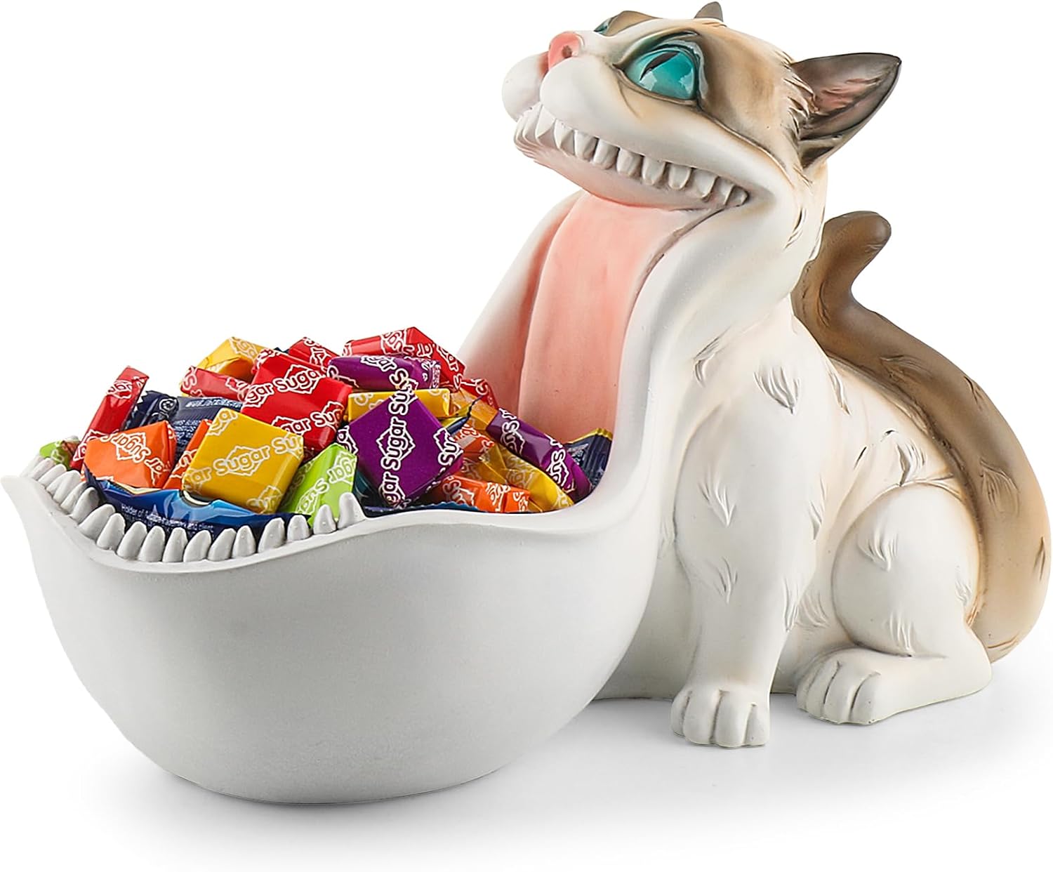 Cat Candy Bowl Cheshire Cat Statue Large Candy Dish for Office Desk Key Bowl for Entryway Table Indoor Planter Decorative Bowls for Home Big Mouth Cat Gifts