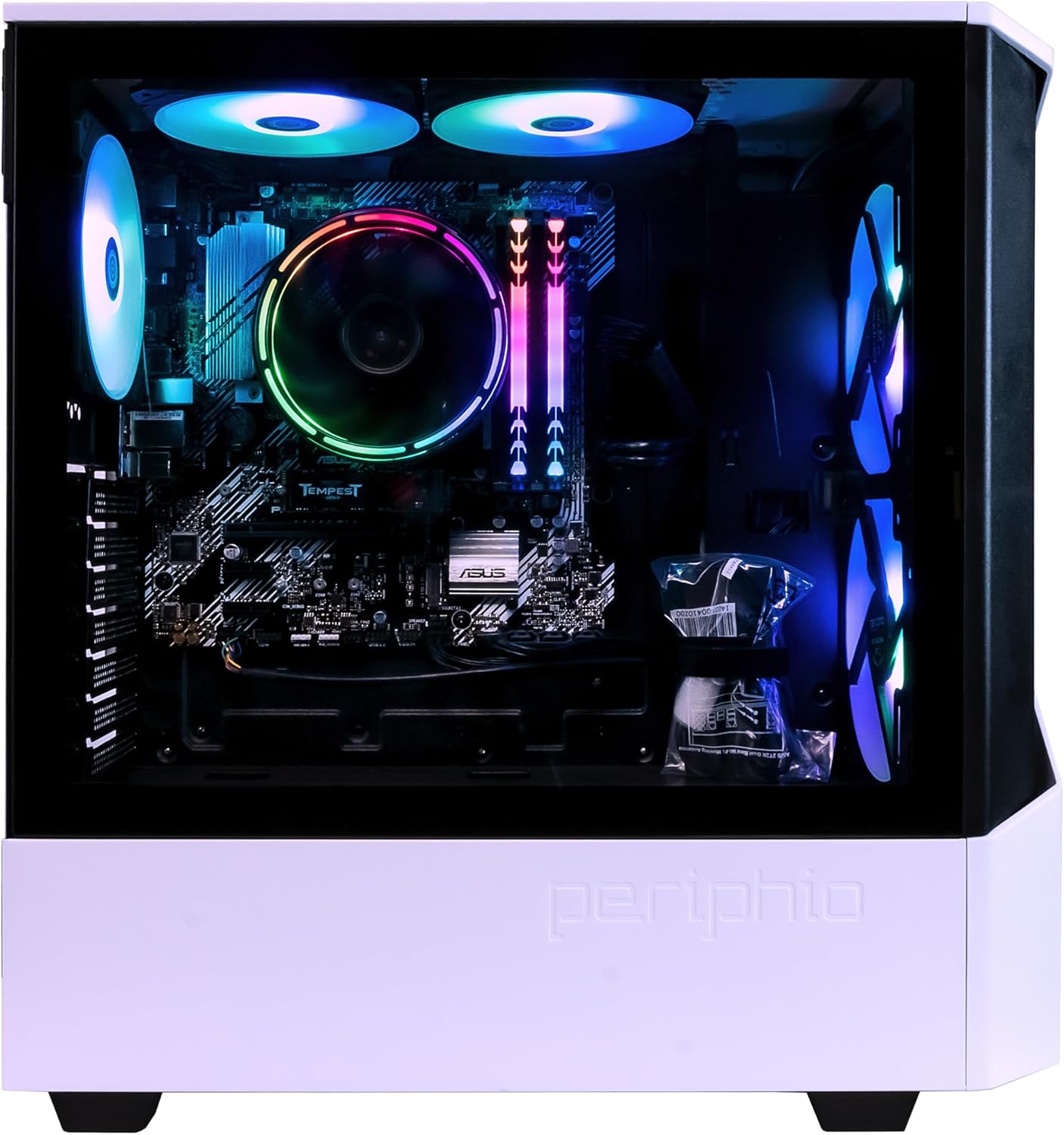 Periphio Castle Prebuilt Gaming PC - AMD Ryzen 7 5700G CPU (4.6GHz Turbo) | Radeon Vega 8 iGPU (4GB) | 1TB M.2 NVMe SSD Storage | 16GB DDR4 RAM | Windows 11 Gaming Desktop Computer | 5G-WiFi + BT…