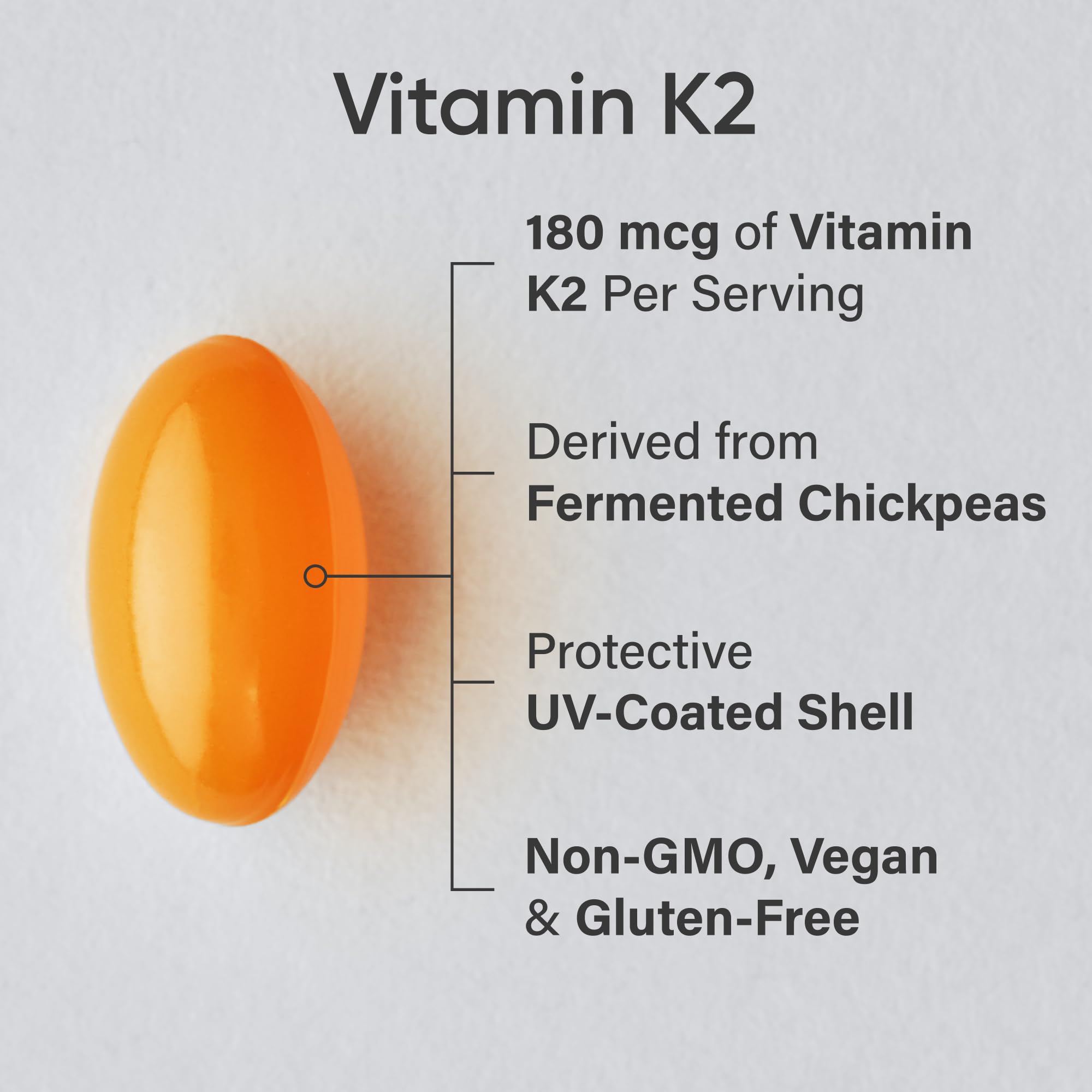 Sports Research® Vitamin K2 (MK-7) 180mcg w/Coconut MCT Oil, 60 Count — Amazon image 2