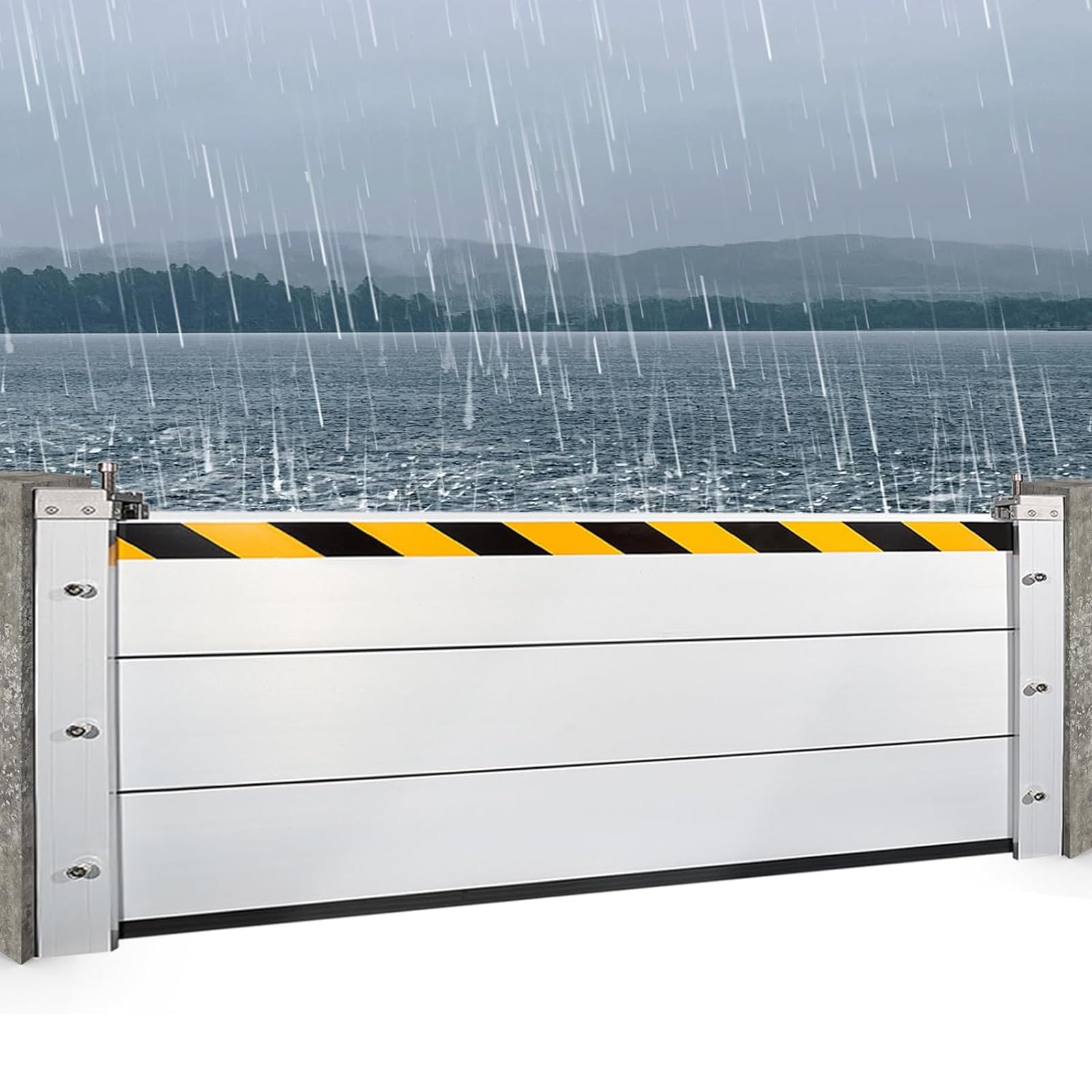 Genérico Barrera Anti Inundaciones, Barrera Móvil de Protección contra Inundaciones en Puertas, Deflector Protección contra Inundaciones de Aluminio,B-130 * 80cm