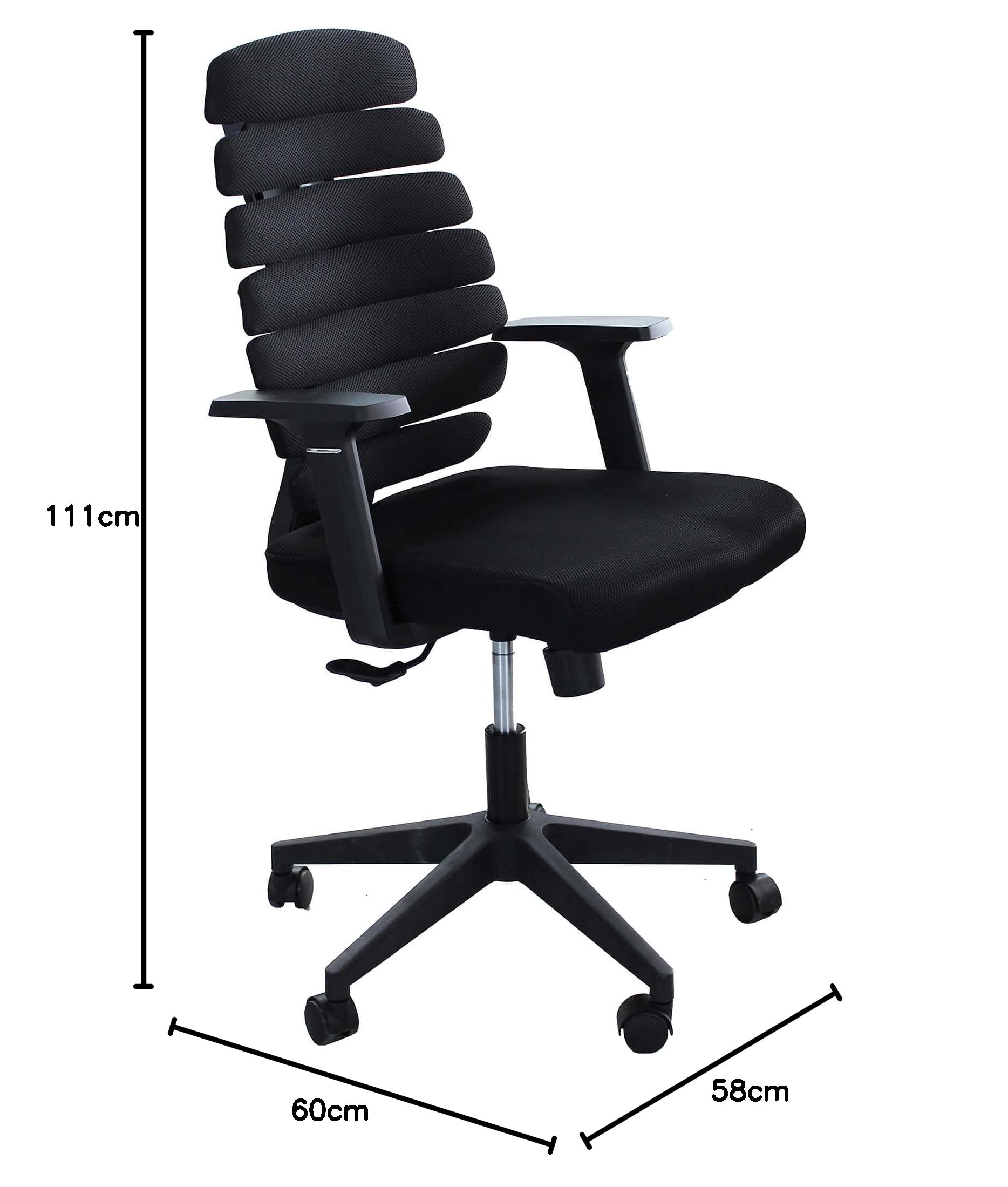 milani home - sedia ufficio ergonomica girevole con poggiatesta e supporto lombare, in poliuretano, nero