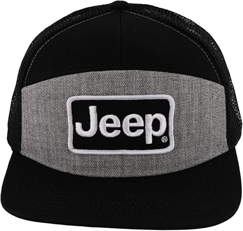 Miniatura 3 de Jeep Gorra de béisbol de 7 paneles con parche plano para papá gorra de béisbol para hombre