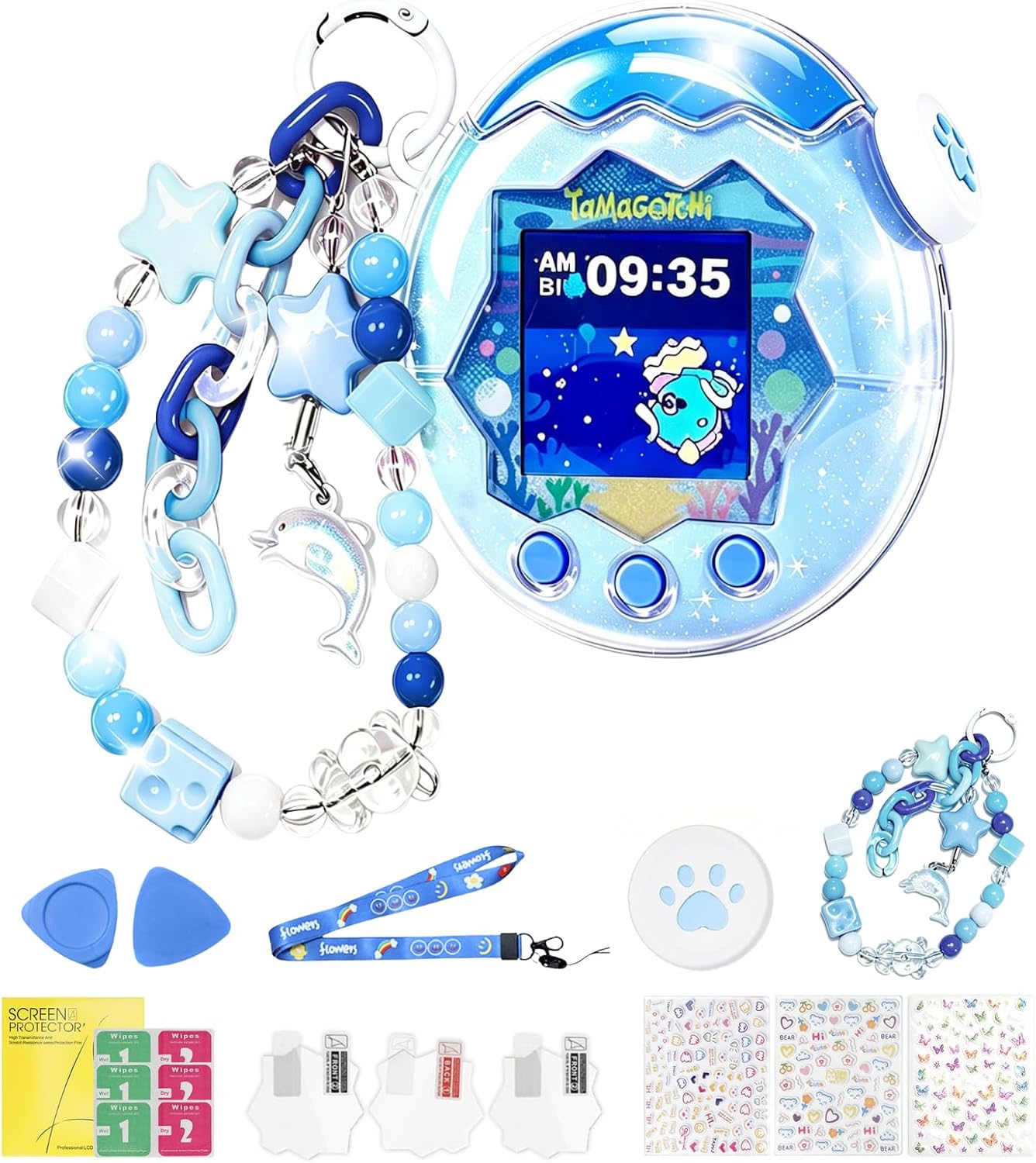 Case for Tamagotchi Paradise - Blue Water 8-Types 15-Pc Kit