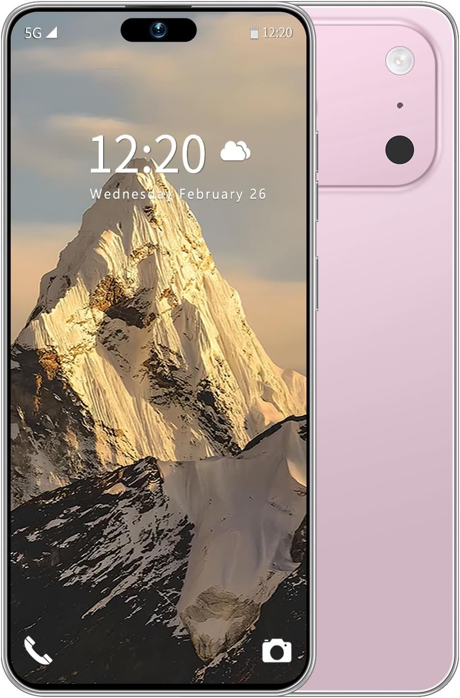 Huness 17 Ultra Smartphone Unlocked Cell Phone,6.99" HD Screen Unlocked Phone,16+512GB Android 15 Battery 7000mAh,Face ID/Dual SIM/5G/Fingerprint Button Unlock/Photos/GPS (Pink, 16+512GB)