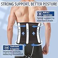 Vista 3 de Reian Abdominal Binder for Post Surgery & Postpartum Recovery, Abdomen Hernia Support Belt for Women & Men (Black, X-Large)
