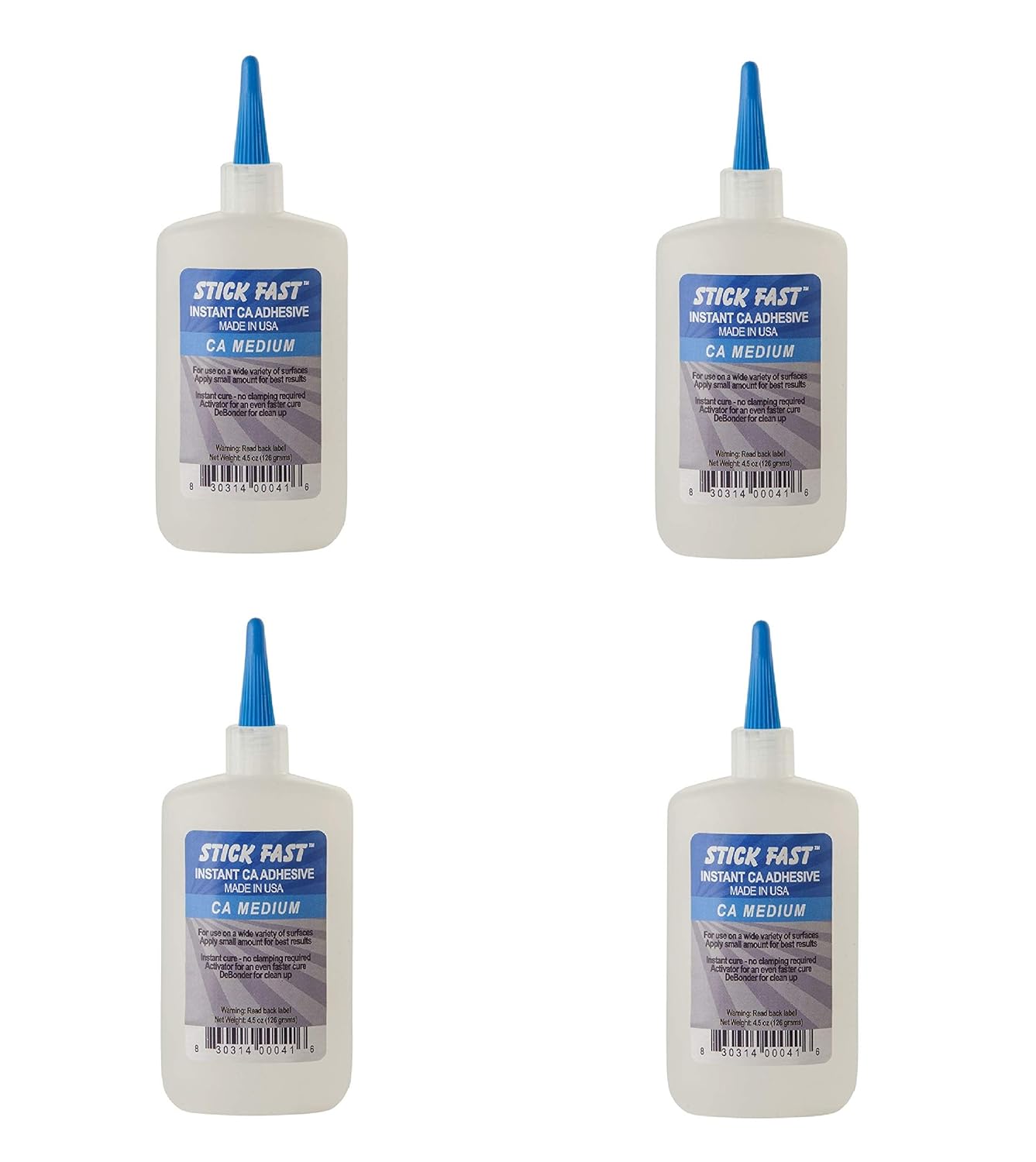 Rockler Cyanoacrylate Quick-Set Medium Adhesive, 4.5 oz Bottle (4)