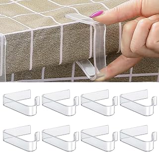 JIANYH 8 Pcs Table Cloth Clips, Clear Picnic Tablecloth Clips, Windproof Picnic Table Cloth Clamps Table Cover Clamps For Christmas Home Wedding Party Indoor Outdoor Camping