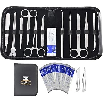 dissecting cutlery set of 22 dissecting cutlery medical biology & veterinary student anatomy lab botany animal frog etc dissecting kit dissecting set premium stainless steel