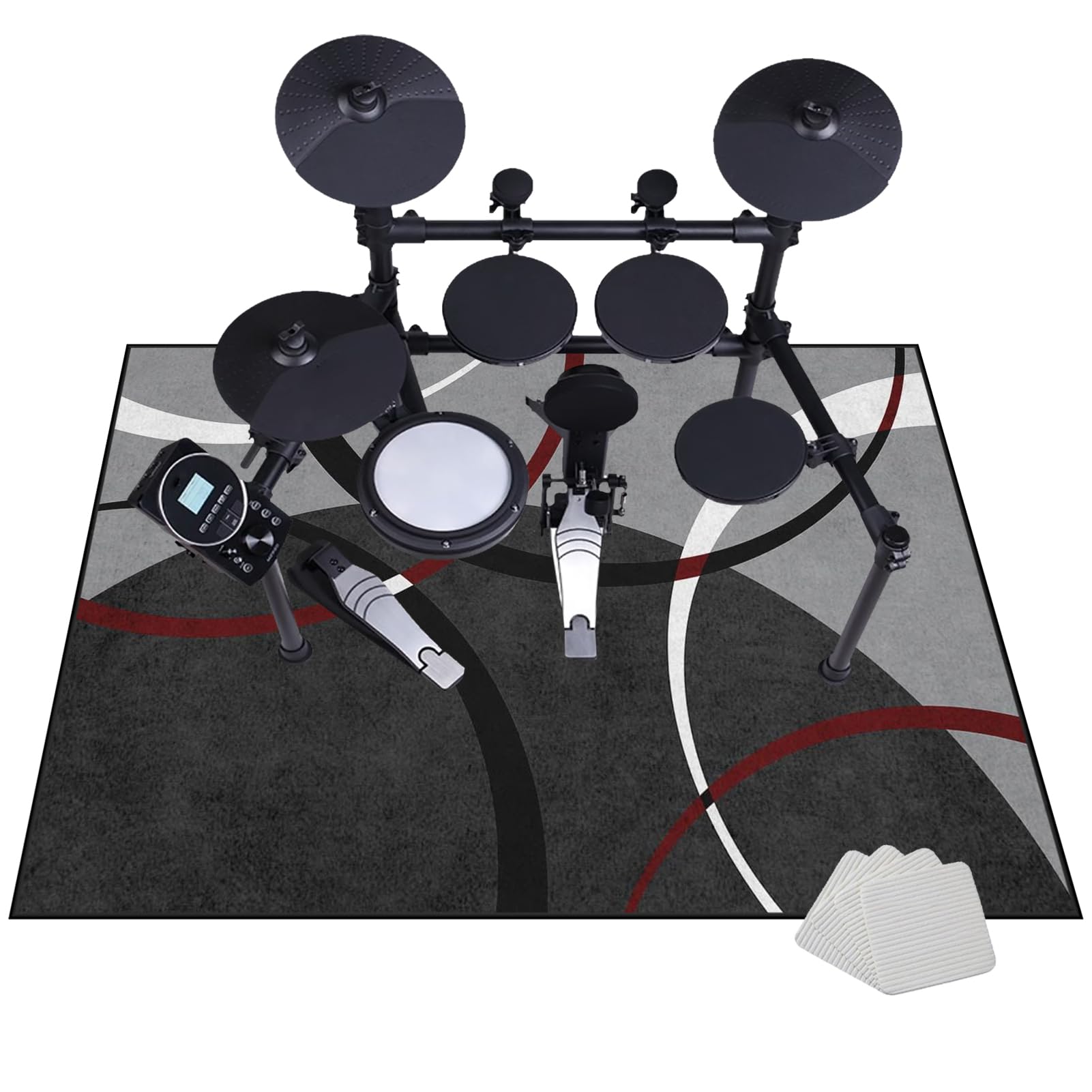 Tappetino Insonorizzato Batteria - Tappeto Professionale per Batteria e Strumenti a Percussione - Carpet Drum Mat - Tappeto per Batteria - Tappeto Antiscivolo Batteria Elettronica 100 x 80 cm
