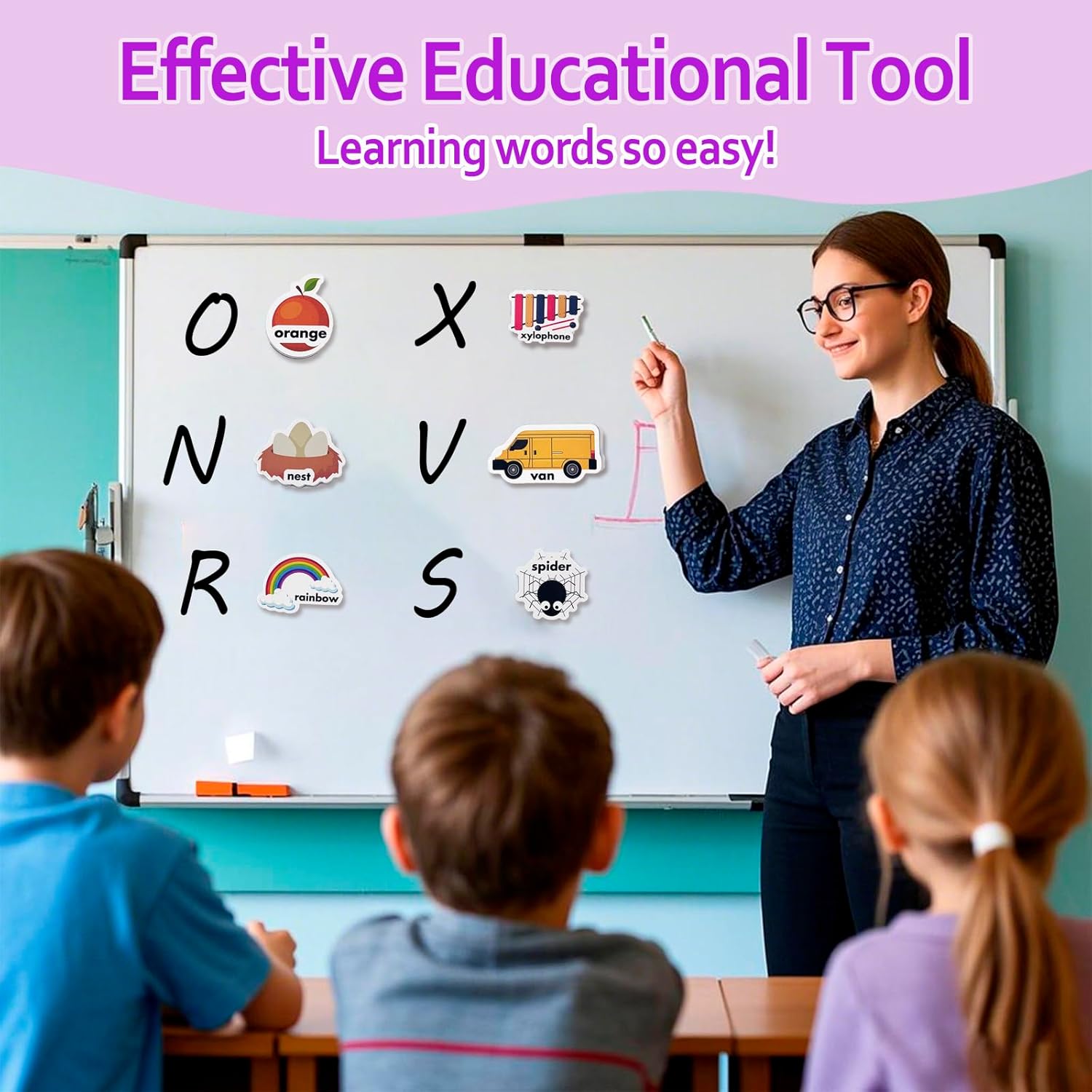 26 Figures ABC Alphabet Fridge Magnets for Kids, Foam Magnetic Objects for Toddler, Preschool Learning & Early Education