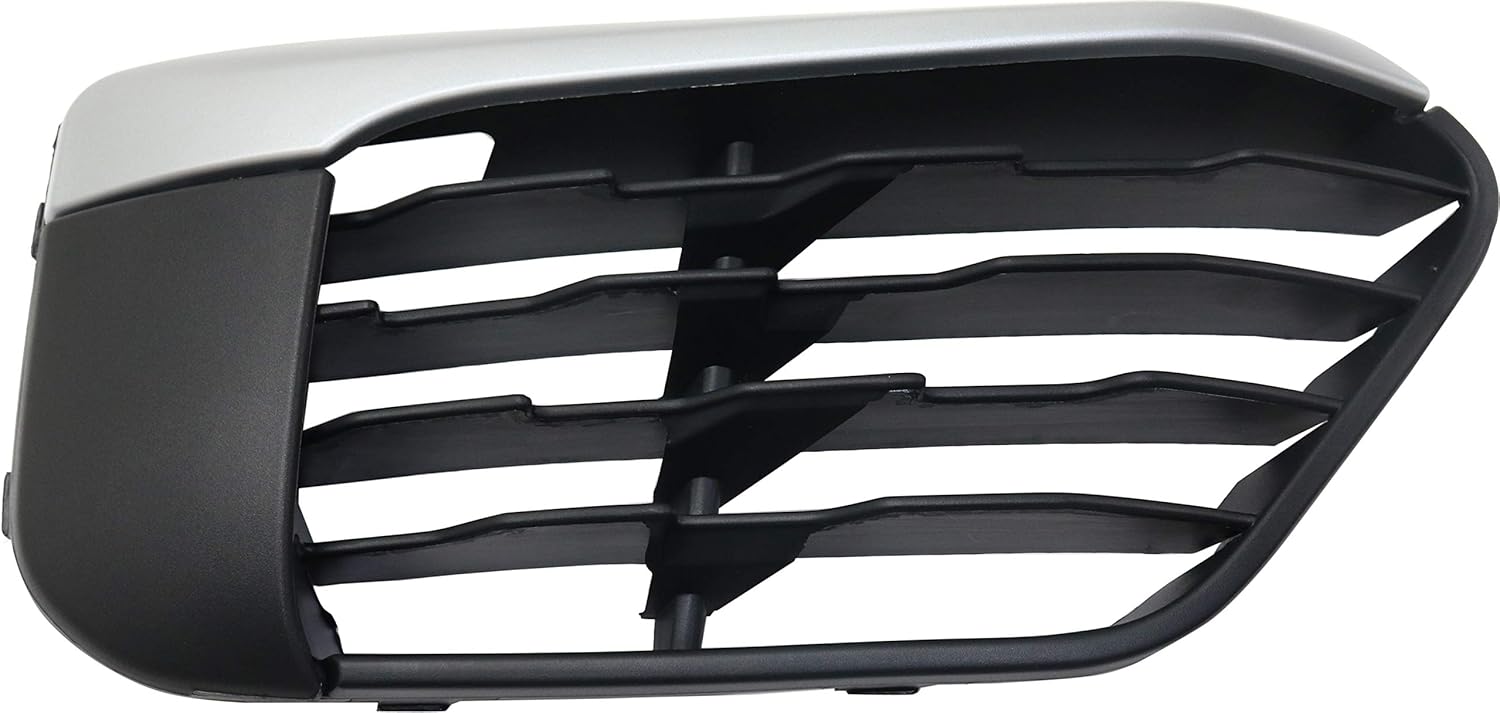 Garage-Pro Front Bumper Grille Compatible with BMW X1 2016-2018 Passenger Side Outer Textured Black with Chrome Molding