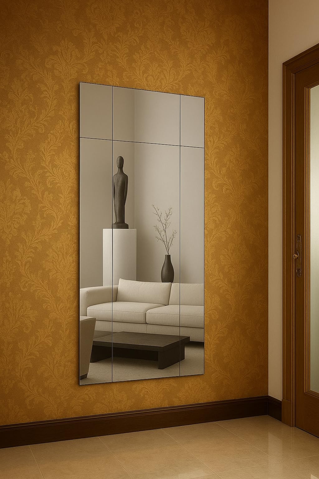 WAKAI VISUAL Square Mirror Wall Stickers, 15 x 15 cm, 10 Pieces, Silver, Acrylic Decorative Mirrors for Living Room and Bedroom and Office Etc.-image-4