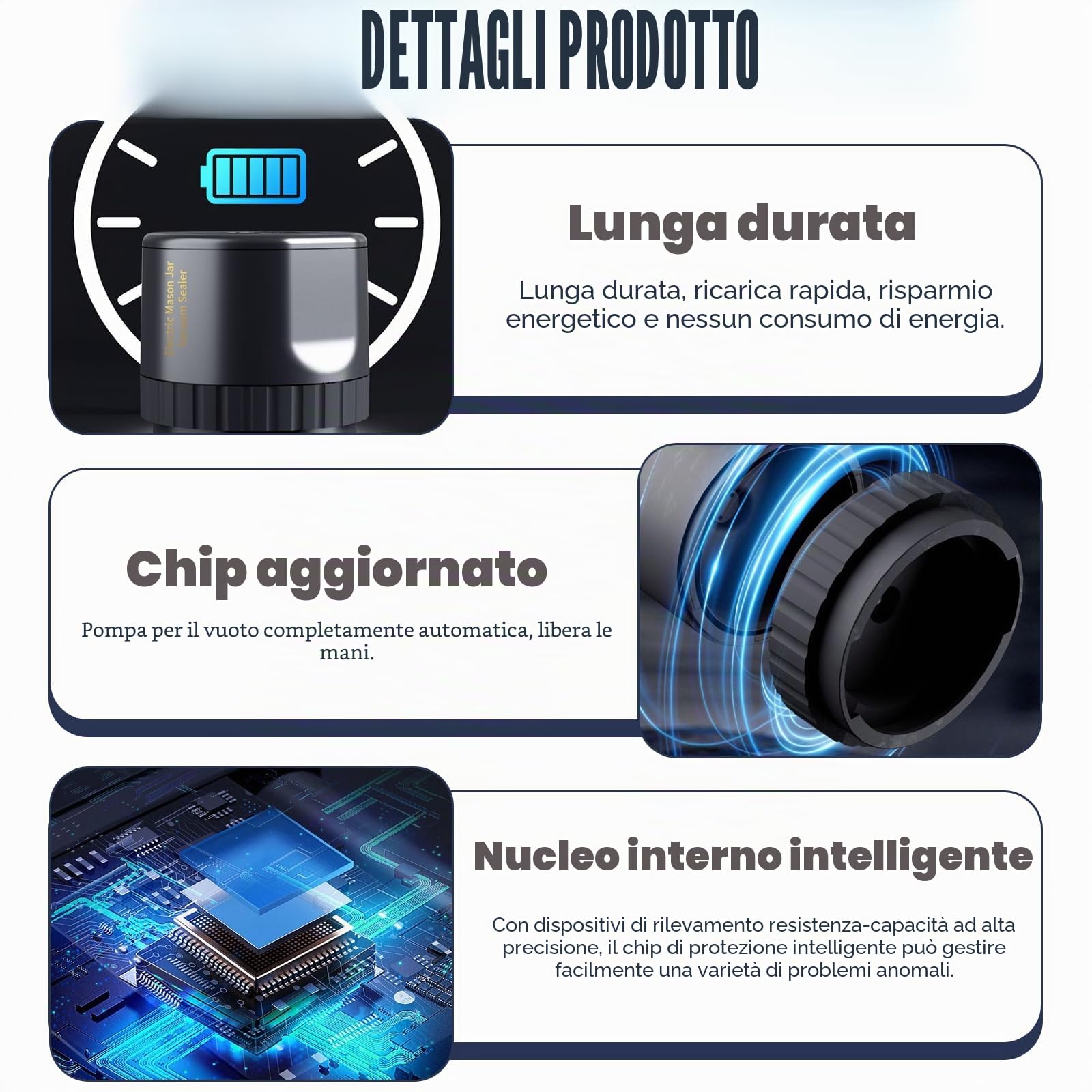 GBKDQQ Macchina sottovuoto elettrica per barattoli di conserve, macchina sottovuoto Mason, macchina per sottovuoto elettrica con 10 coperchi, set di sigillatura per conservare alimenti per barattoli