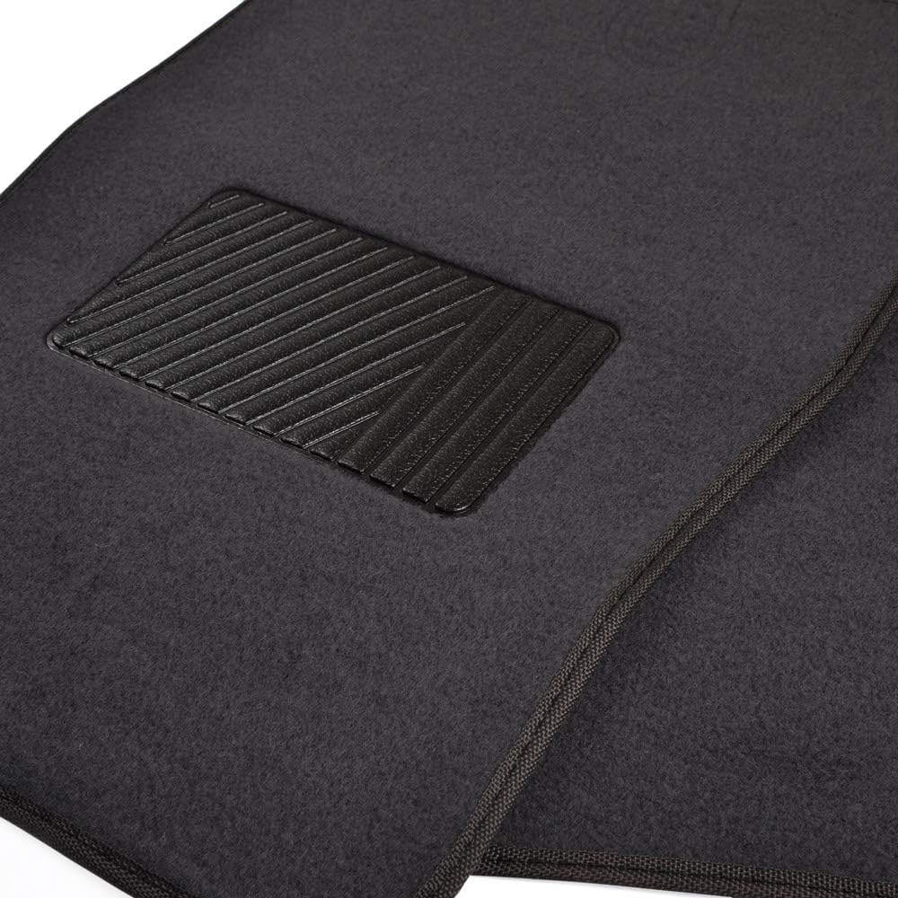 BDK MT-120-CC Interlock Car Floor Mats-Secure No-Slip Technology for Automotive Interiors Inter-Locking Carpet, 4 Piece, Charcoal