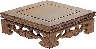 Gadpiparty Chicken Wing Wood Flower Pot Base Solid Rectangular Wooden Planter Display Pedestal Thickened Household Flowerpot Holder Stand for Indoor Outdoor Home Decor and Crafts Square