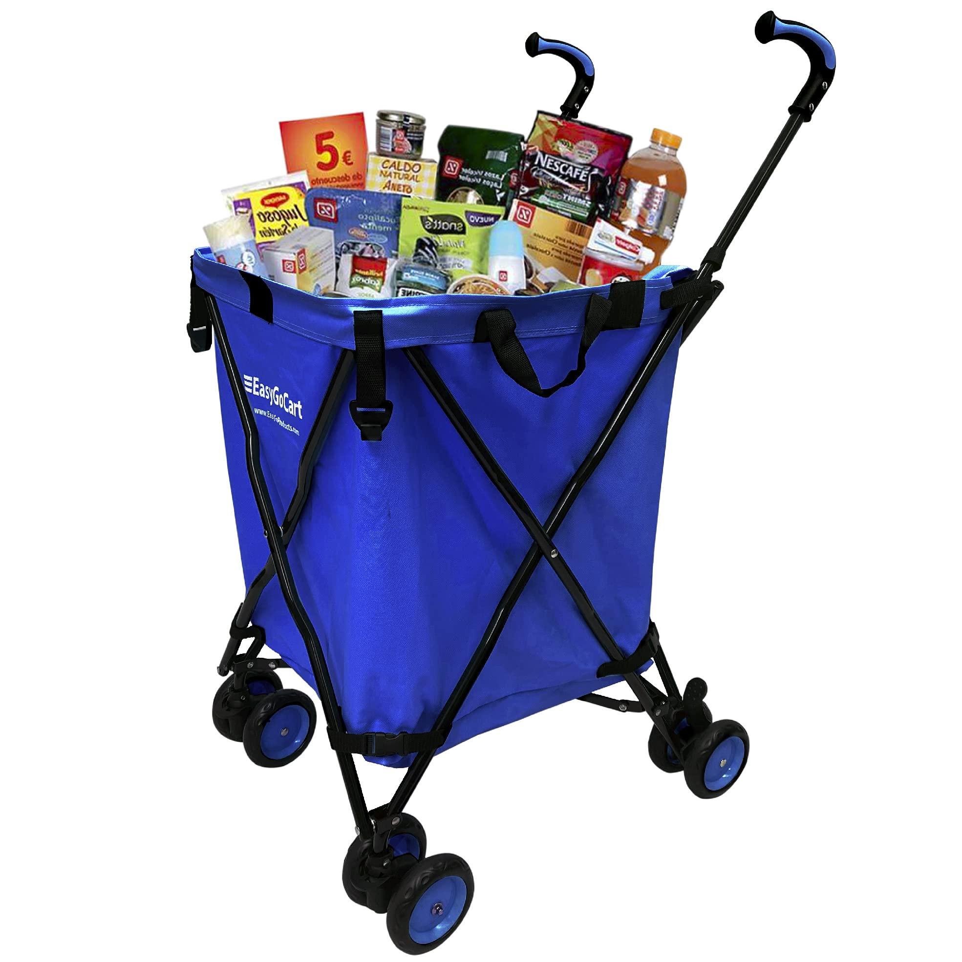EasyGo Rolling Cart Folding Grocery Shopping Cart Laundry Basket