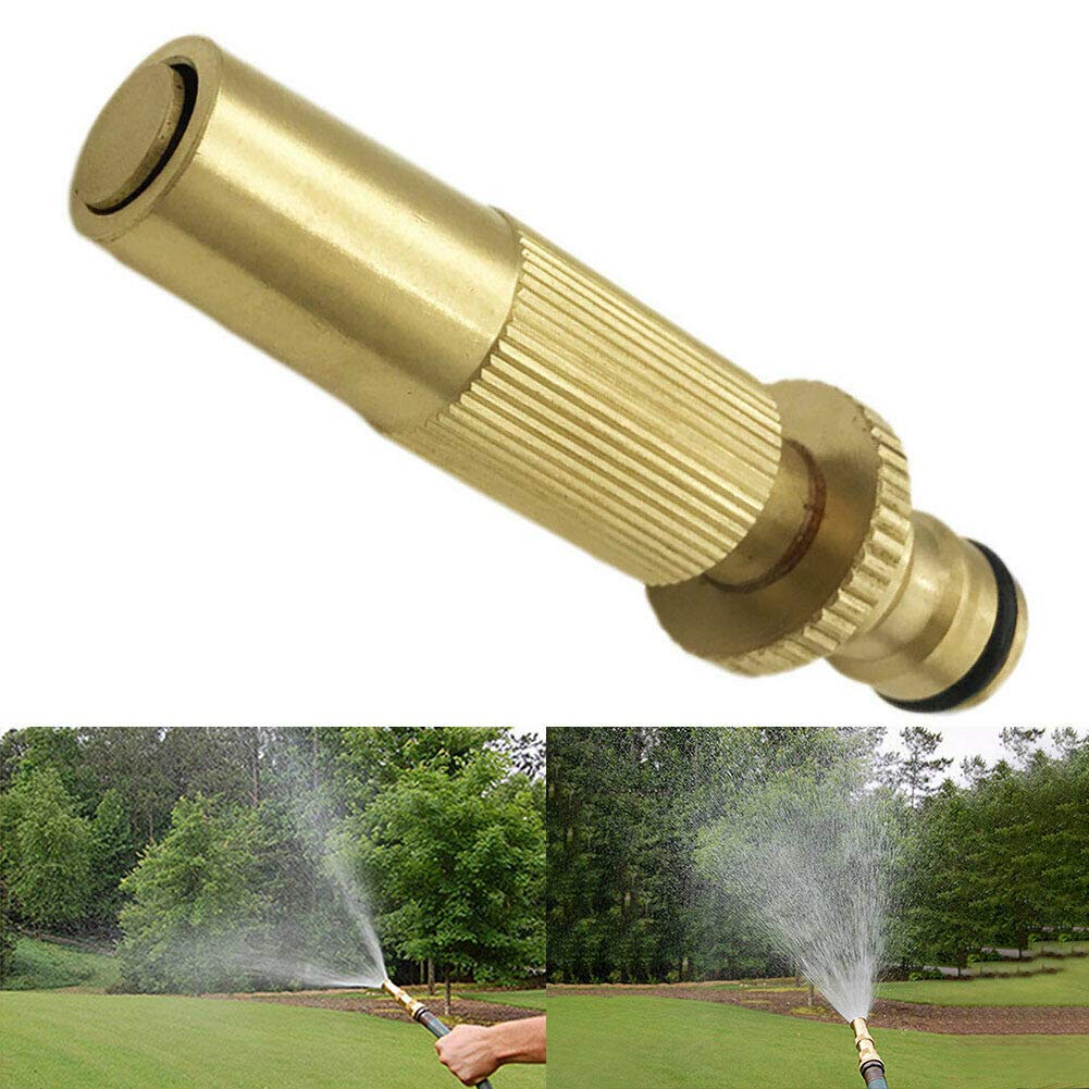 Brass Hose Nozzle SENRISE 4" Adjustable Hose Spray Nozzle Quick Connect High Pressure Spray Nozzle for Garden and Lawn (2PCS)