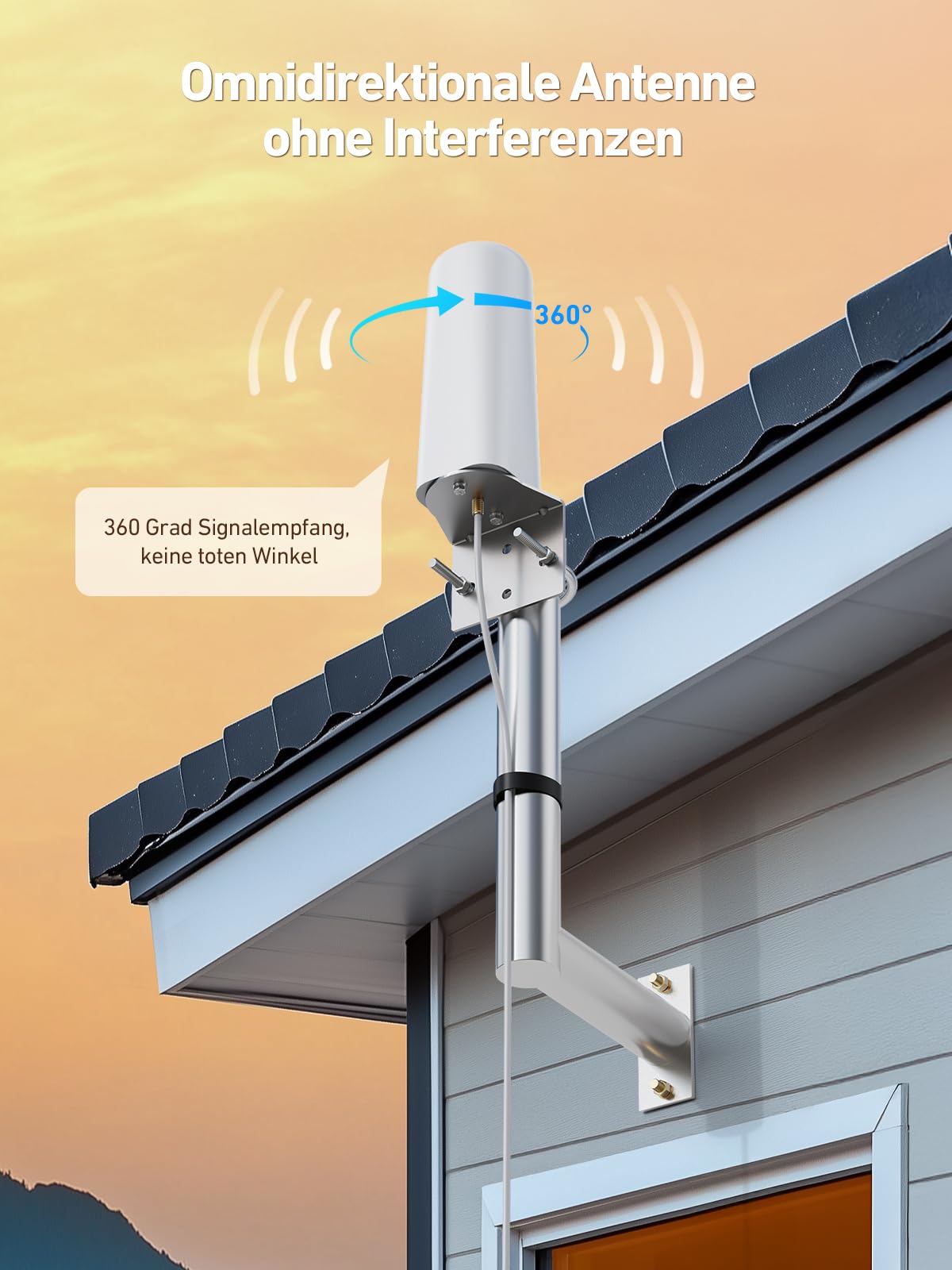 Mobilfunk Signalverstärker für Band 1, 3, 7, 8, Empfangsverstärker Handy für Haus und Büro, 5G 4G LTE 3G GSM Repeater, Handynetz Verstärker für Alle Netzbetreiber O2 E-Plus T-Mobile