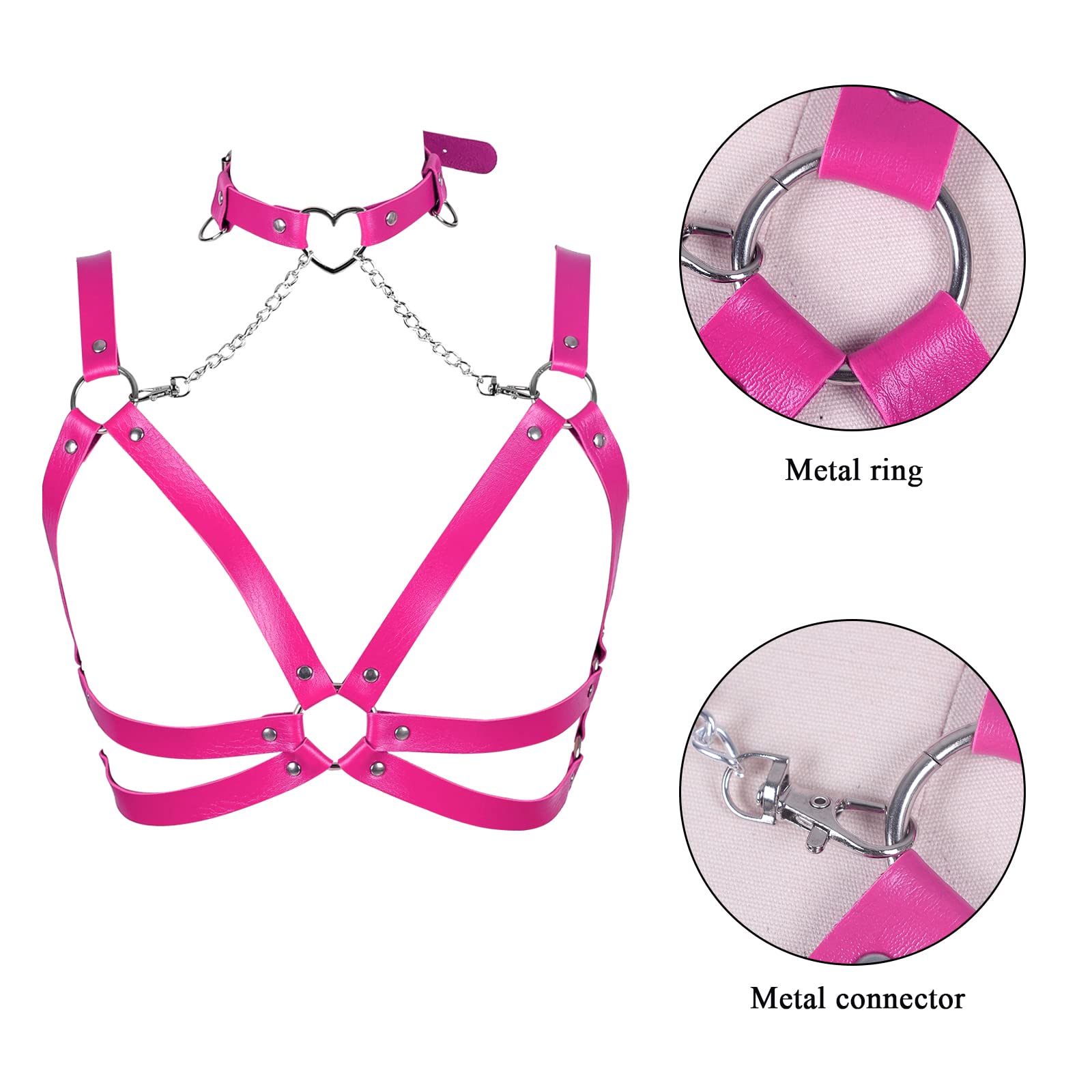 Lingerie cage Chest strap Leather Bra Body chain harness for women Punk Festival rave Dance Rock Photography Waist belt
