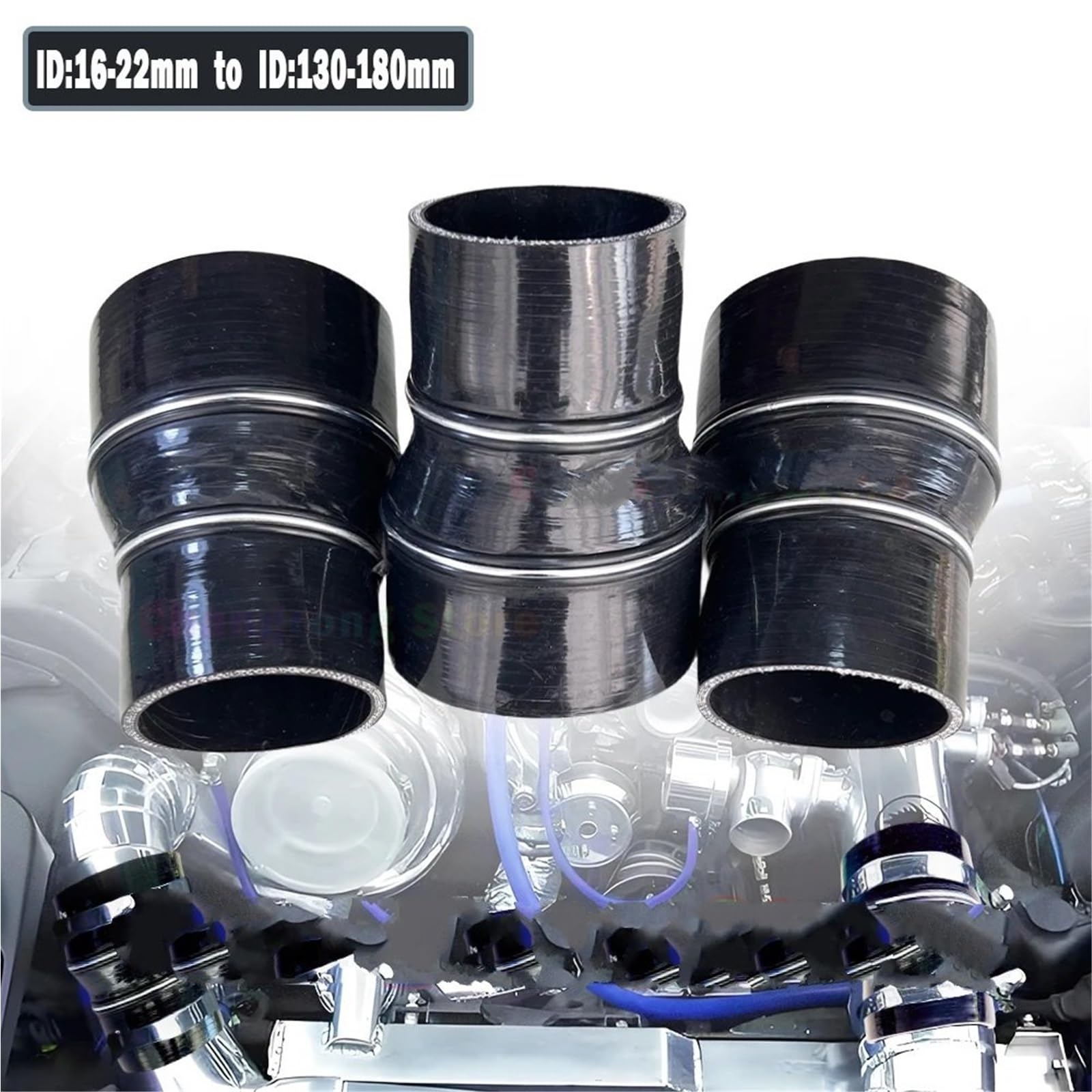 Manguera de aire de carga Manguera de silicona universal para intercooler de coche, turbo, tubo de admisión, acoplador, manguera reductora de silicona recta.(ID80mm-110mm)