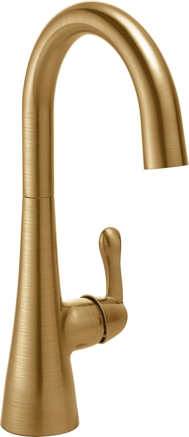 Blасk Frіdау 🔥 Delta Faucet Gold Bar Faucet, Gold Bar Sink Faucet Single Hole, Wet Bar Faucets Single Hole, Prep Sink Faucet, Faucet for Bar Sink, Gold Kitchen Faucet, Champagne Bronze 1953LF-CZ