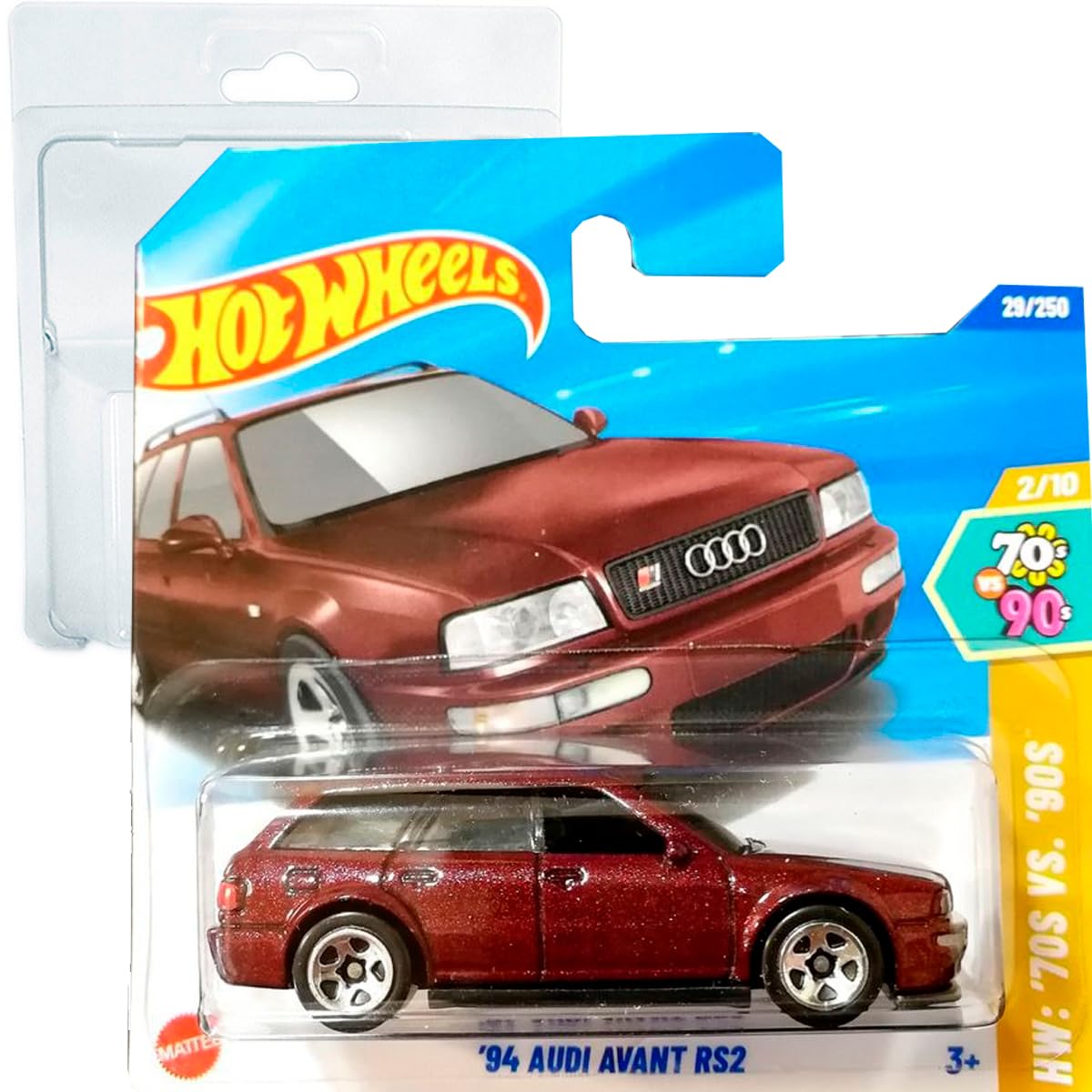 Hot Wheels - ´94 Audi Avant RS2 - HW: ´70s vs. ´90s 2/10 - HYW82 - Short Card - Rubinrot Metallic - Mattel 2025-1:64