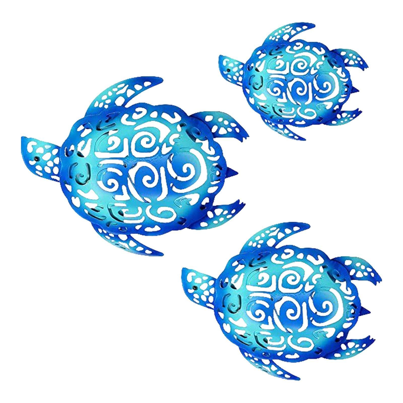 Tortugas marinas decorativas en azul para piscinas e interiores (Paquete de 3)