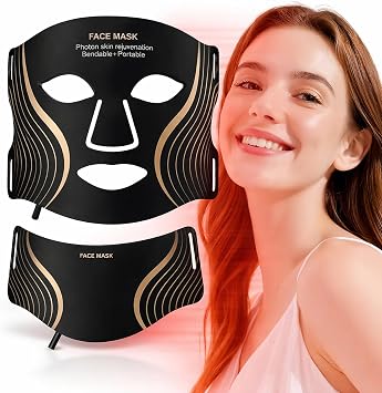 Red Light Therapy Mask for Face,LED Light Therapy Mask Skin Care Mask & Neck,Infrared Lights Masks for Home Working Travel Yoga Sleep