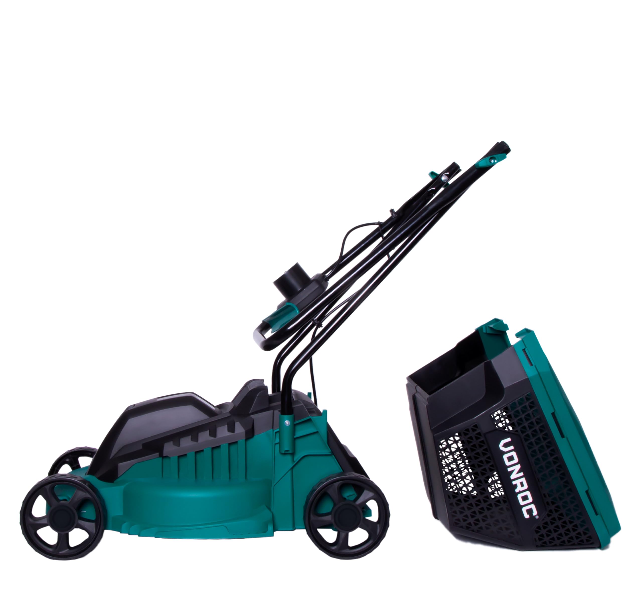 VONROC Cortacésped - 1300W - 32cm de Ancho de Corte - Caja de césped de 30L con indicador de Nivel de llenado - Altura de Corte Ajustable