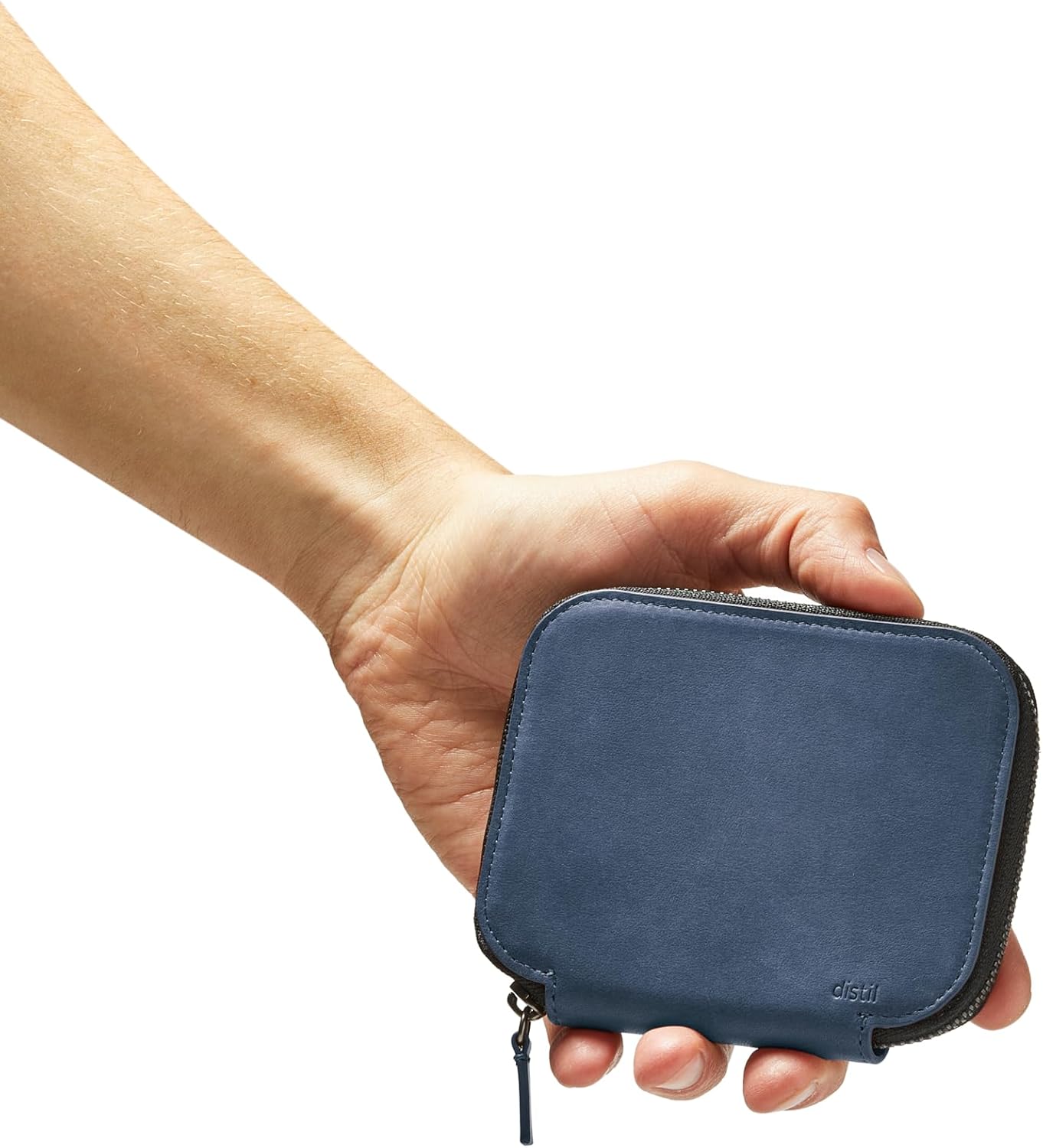 Distil Union ZipWallet | Minimalist Leather Zip Wallet | RFID Shielding, Coin Pouch, 3 Card Slots, Exterior Quick Access Pocket (Navy) - Image 5
