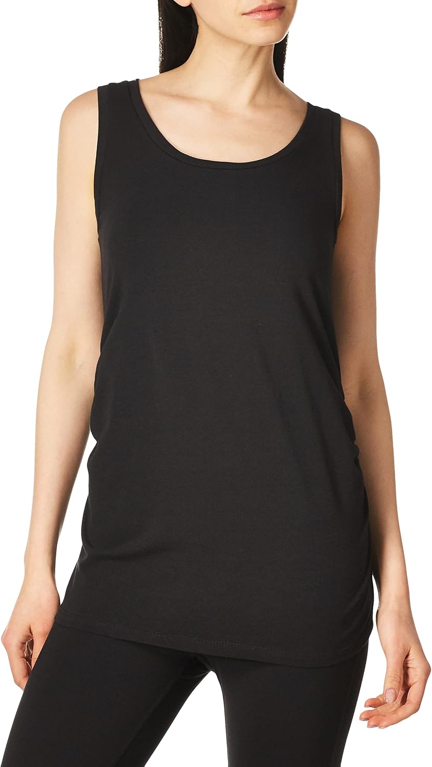 Three Seasons Maternity Women's Solid Side Rouch Tank Top