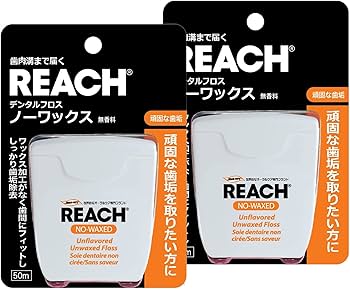 Amazon | リーチ デンタルフロス ノーワックス50m 2個セット 歯間