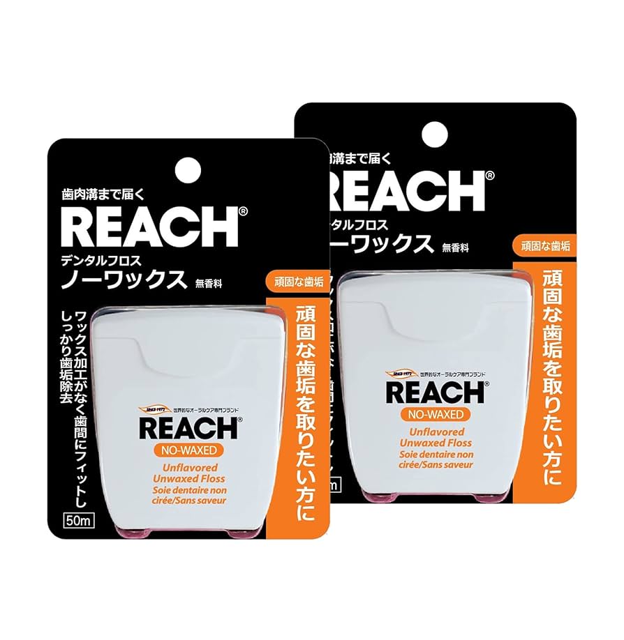 Amazon | リーチ デンタルフロス ノーワックス50m 2個セット 歯