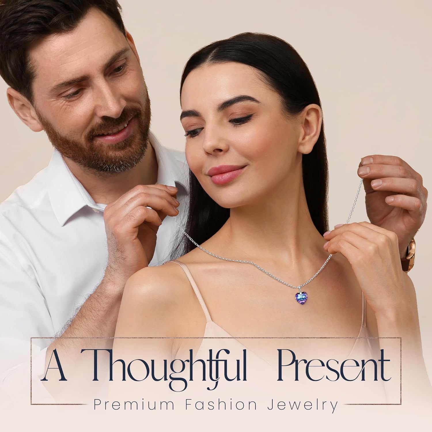 Crystalline Azuria Pendant Necklace For Women Heart Necklaces For Women With Crystals Sterling Silver Women's Jewelry 18 inches - Image 7