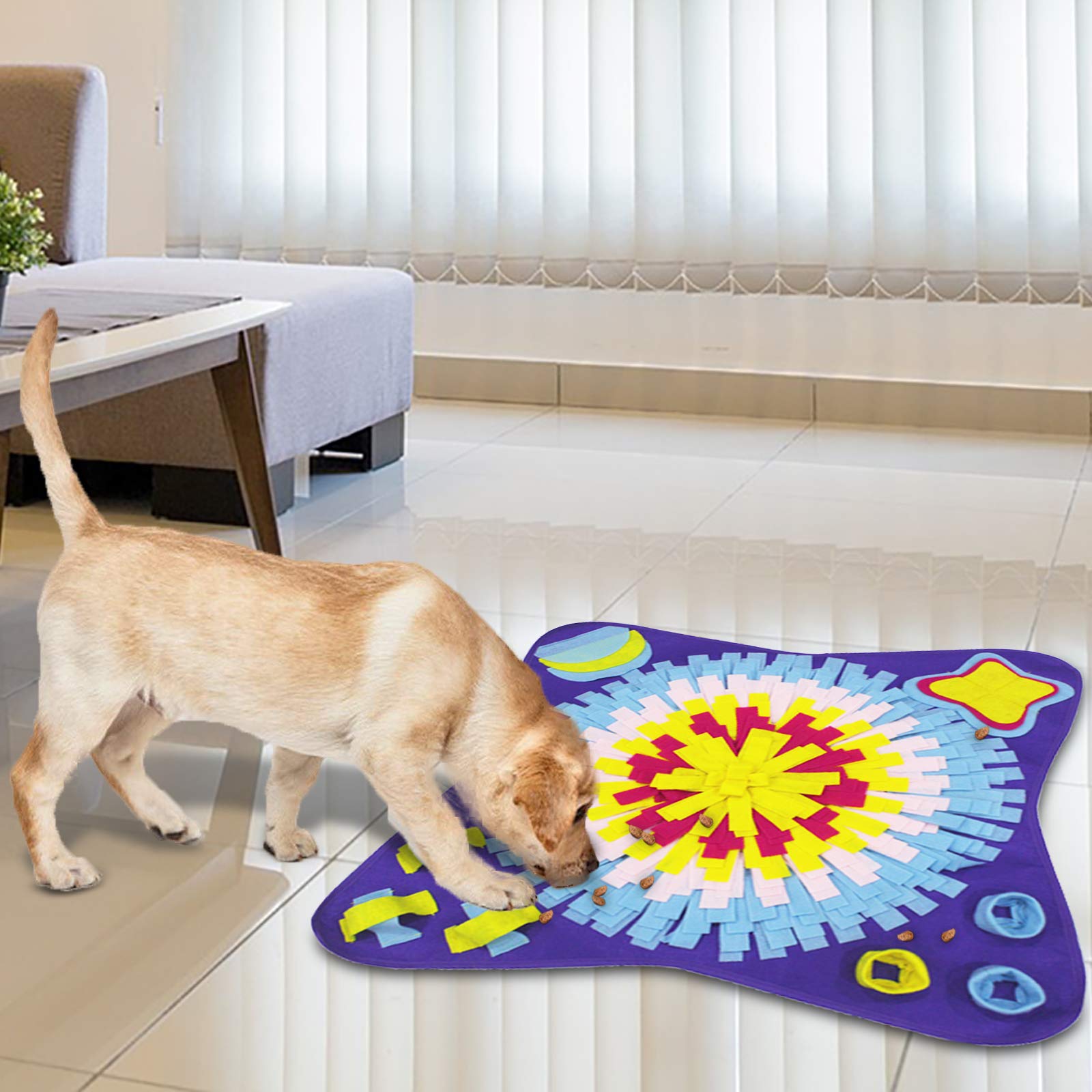 Schnüffelteppich Für Hunde – 70x70 Cm, Faltbar, Beschäftigungsspielzeug Mit Snack-Verstecken