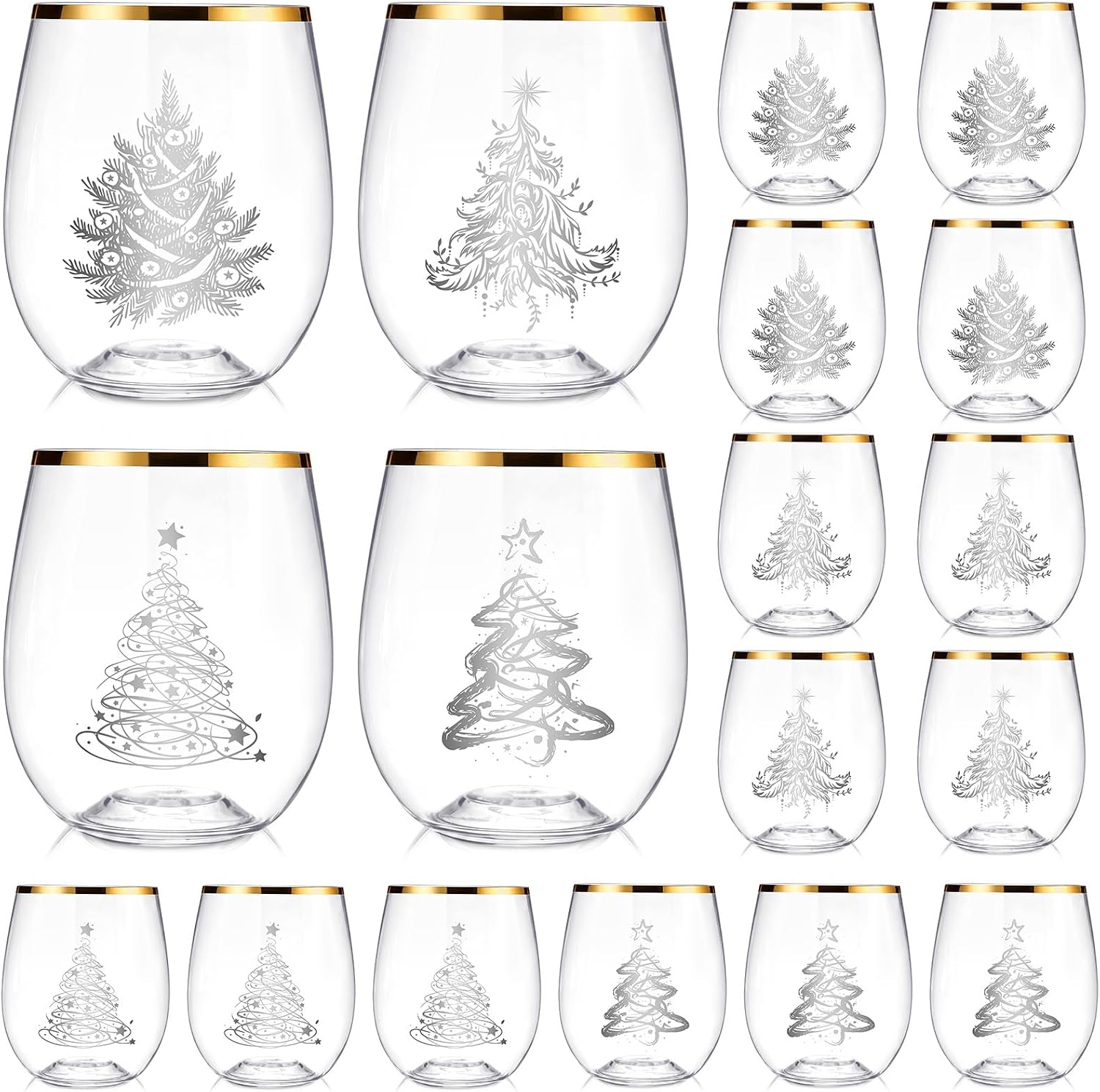 24 Pcs Fall Stemless Wine Glasses Plastic 16 oz Thanksgiving Cups
