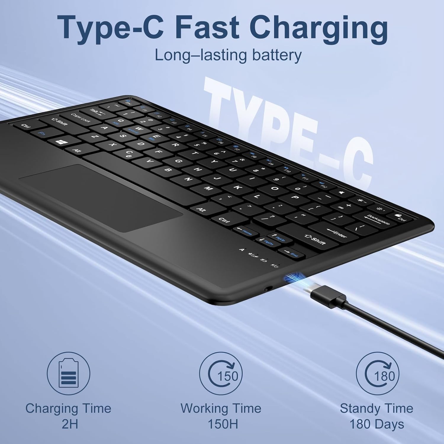 Keyboard Case for iPad Pro 12.9 inch (Old Model) 2015 1st / 2017 2nd Gen, Magnetically Detachable Wireless Keyboard Multi-Touch Trackpad, Folio Smart Leather Case with Pencil Holder for iPad Pro 12.9” - Image 7